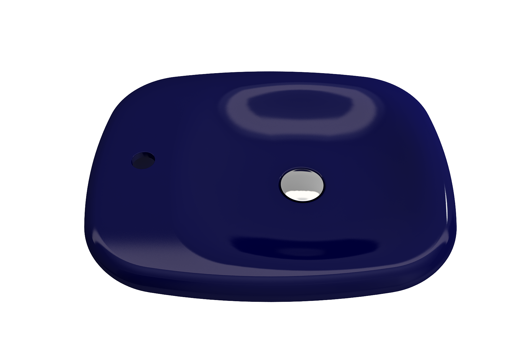 Alternate Image for BOCCHI Fenice 22" Rectangle Vessel Fireclay Bathroom Sink, Sapphire Blue, Single Faucet Hole, 1489-010-0126