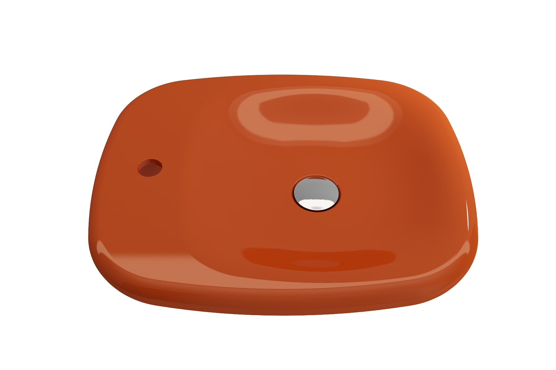 BOCCHI Fenice 22" Rectangle Vessel Fireclay Bathroom Sink, Orange, Single Faucet Hole, 1489-012-0126