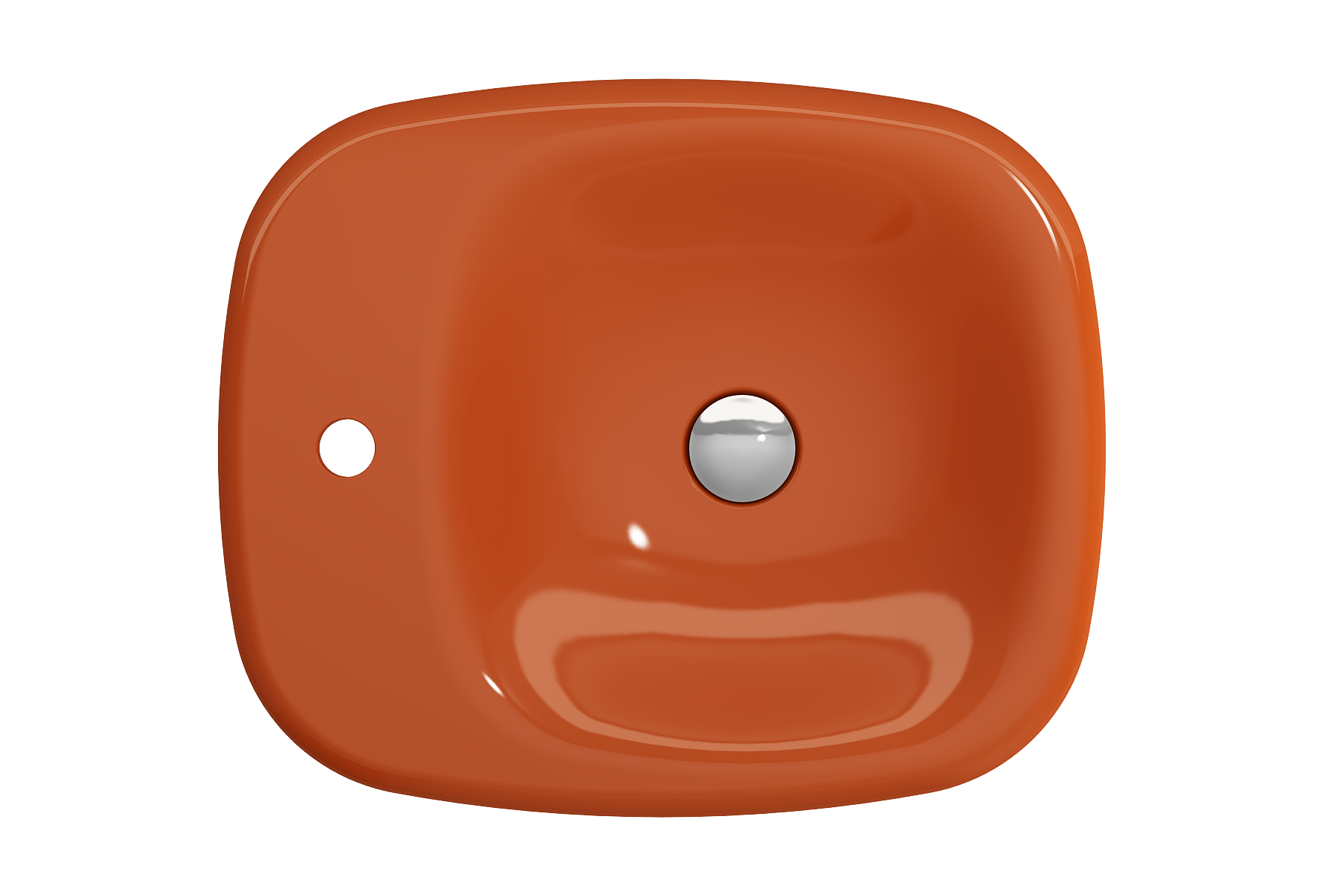 Alternate Image for BOCCHI Fenice 22" Rectangle Vessel Fireclay Bathroom Sink, Orange, Single Faucet Hole, 1489-012-0126