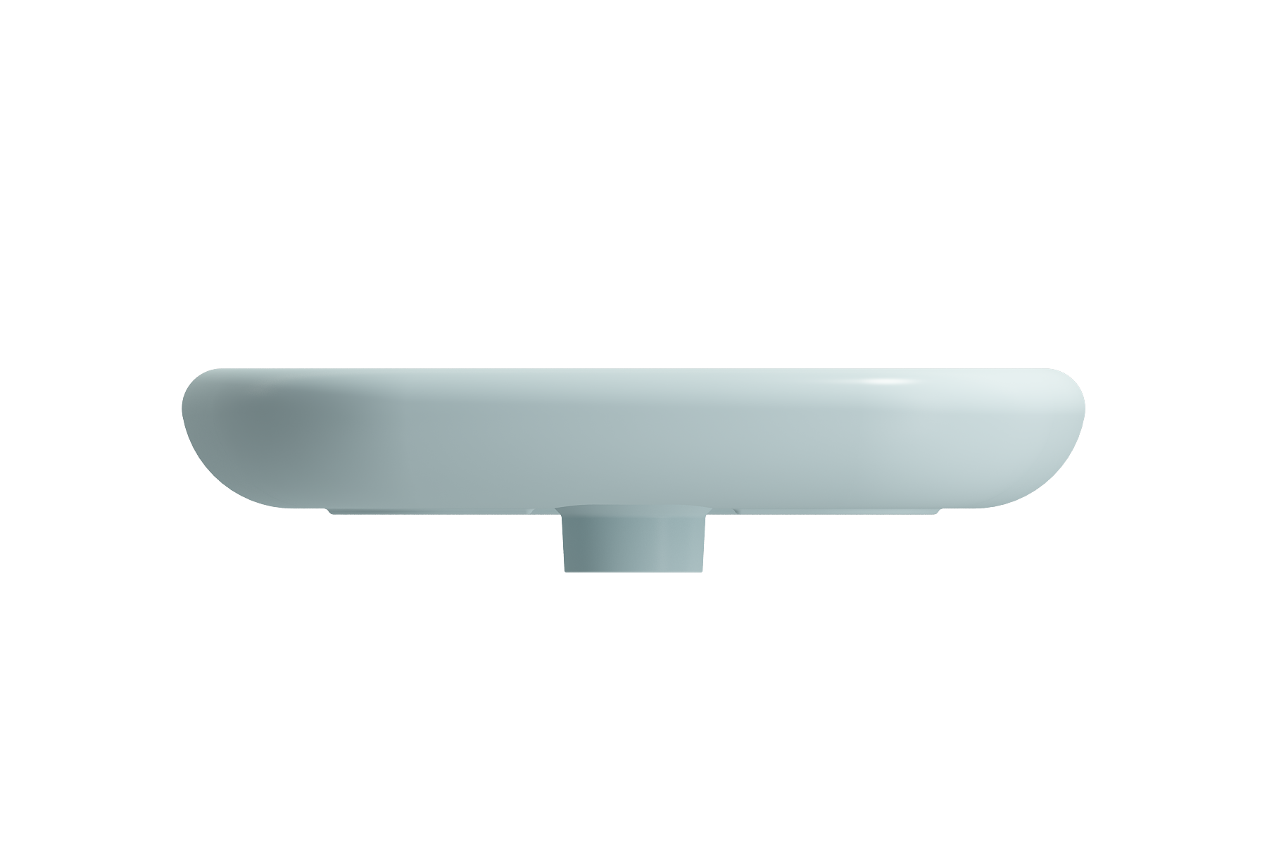 Alternate Image for BOCCHI Fenice 22" Rectangle Vessel Fireclay Bathroom Sink, Matte Ice Blue, Single Faucet Hole, 1489-029-0126