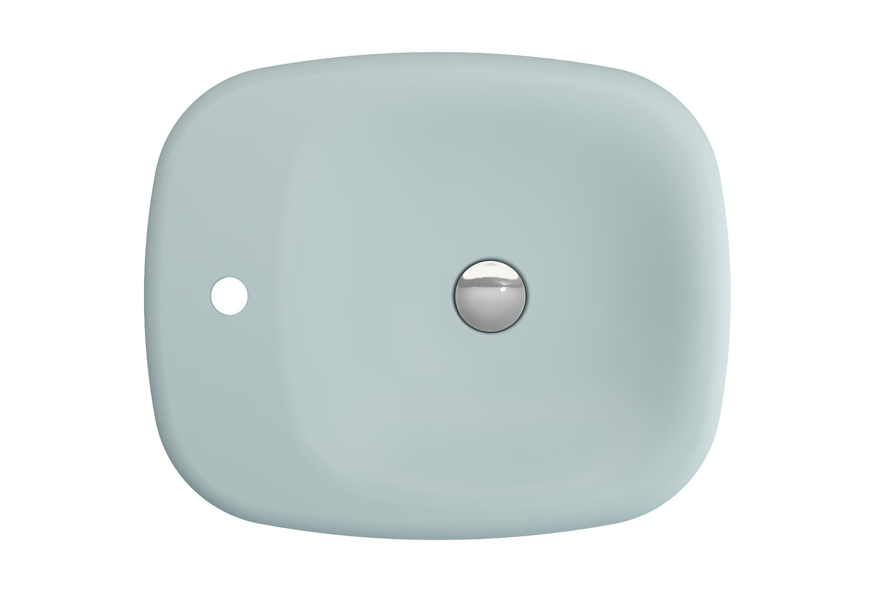 Alternate Image for BOCCHI Fenice 22" Rectangle Vessel Fireclay Bathroom Sink, Matte Ice Blue, Single Faucet Hole, 1489-029-0126