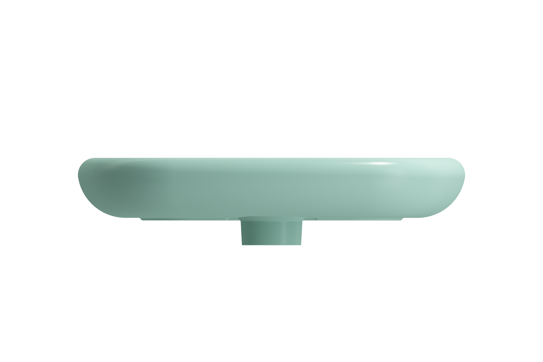 Alternate Image for BOCCHI Fenice 22" Rectangle Vessel Fireclay Bathroom Sink, Matte Mint Green, Single Faucet Hole, 1489-033-0126