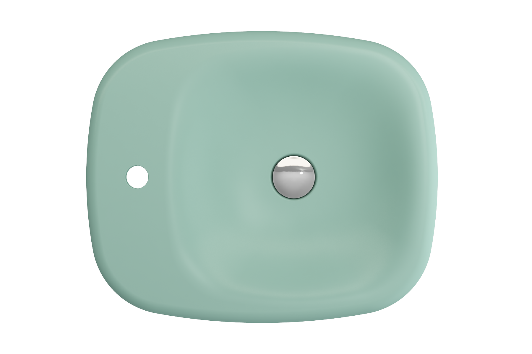 Alternate Image for BOCCHI Fenice 22" Rectangle Vessel Fireclay Bathroom Sink, Matte Mint Green, Single Faucet Hole, 1489-033-0126