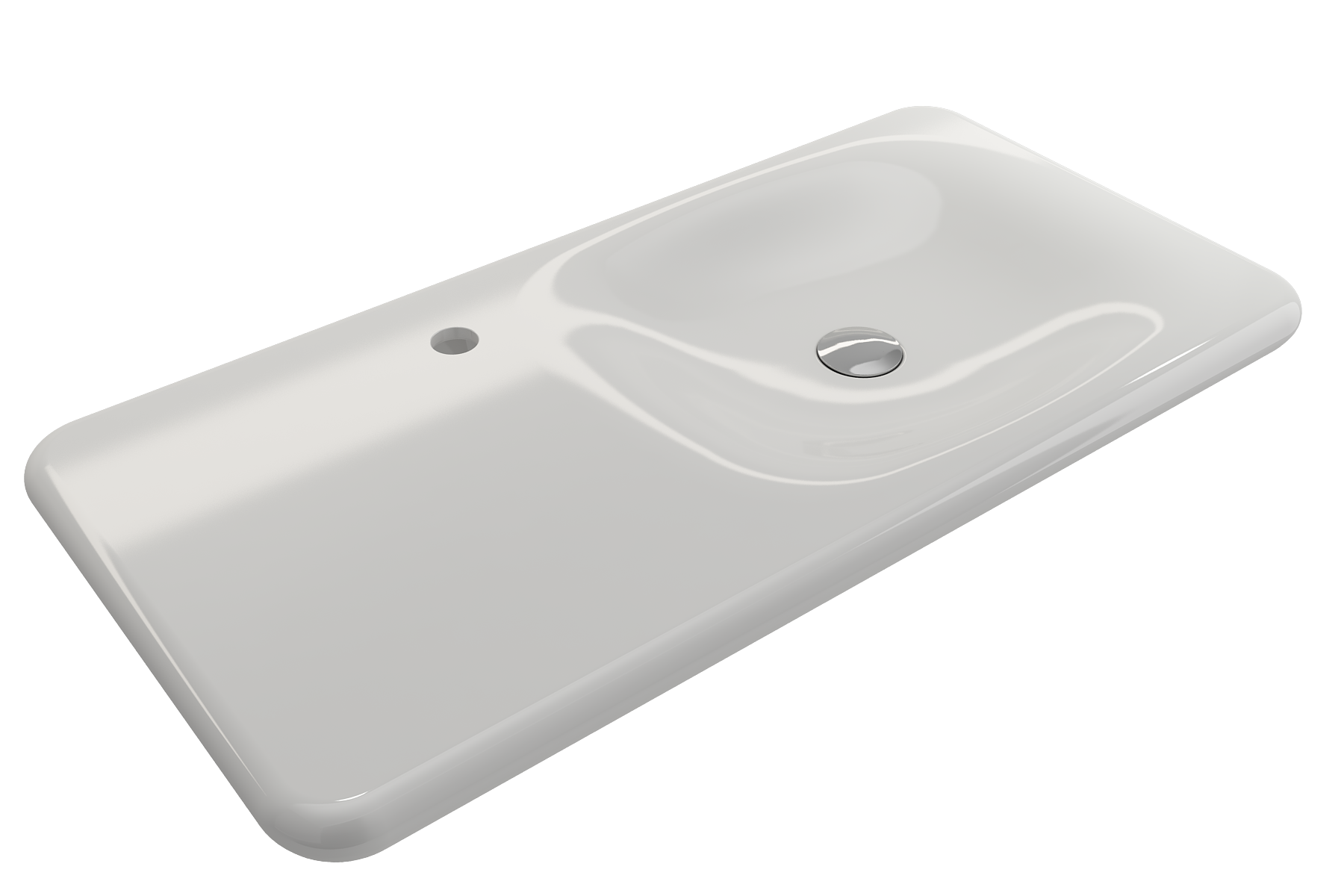 Alternate Image for BOCCHI Fenice 36" Rectangle Wallmount Fireclay Bathroom Sink, White, Single Faucet Hole, 1490-001-0126