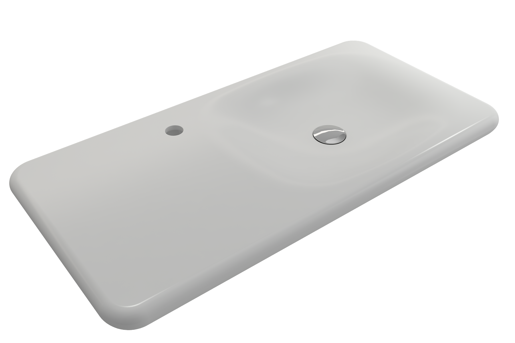 Alternate Image for BOCCHI Fenice 36" Rectangle Wallmount Fireclay Bathroom Sink, Matte White, Single Faucet Hole, 1490-002-0126