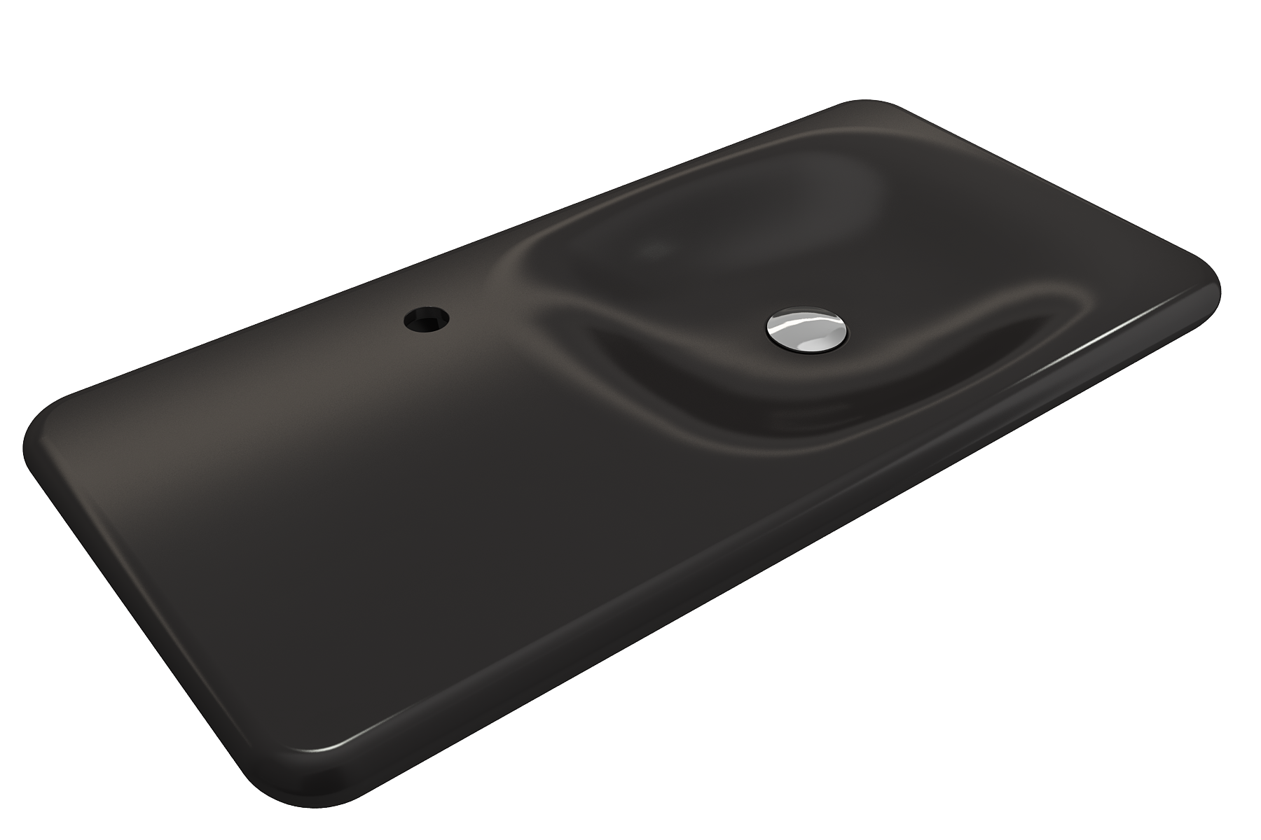 Alternate Image for BOCCHI Fenice 36" Rectangle Wallmount Fireclay Bathroom Sink, Matte Black, Single Faucet Hole, 1490-004-0126