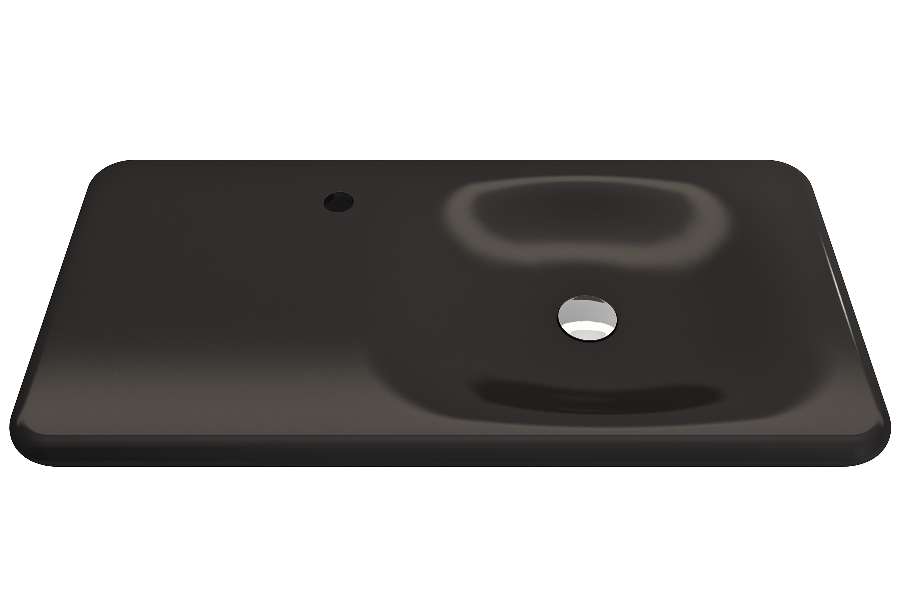 Alternate Image for BOCCHI Fenice 36" Rectangle Wallmount Fireclay Bathroom Sink, Matte Black, Single Faucet Hole, 1490-004-0126