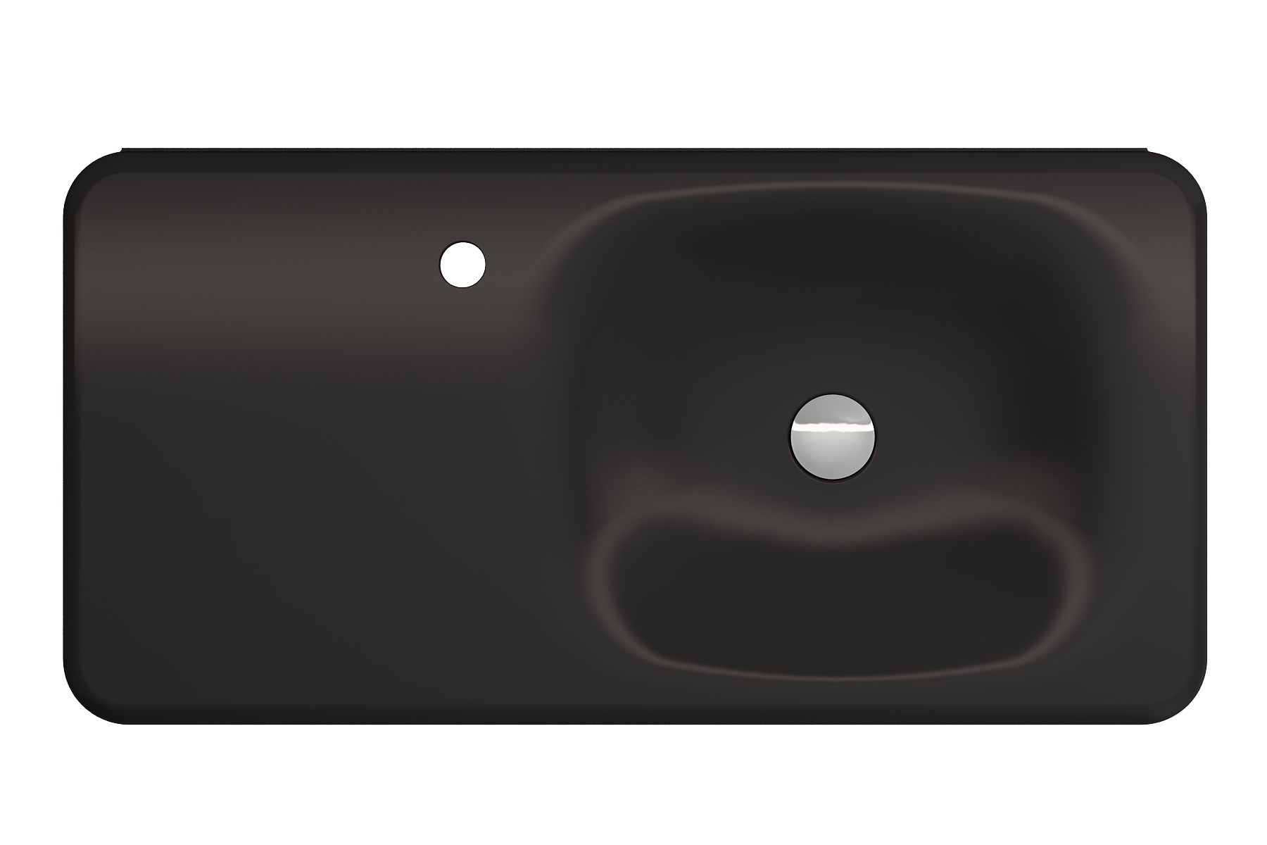 Alternate Image for BOCCHI Fenice 36" Rectangle Wallmount Fireclay Bathroom Sink, Matte Black, Single Faucet Hole, 1490-004-0126