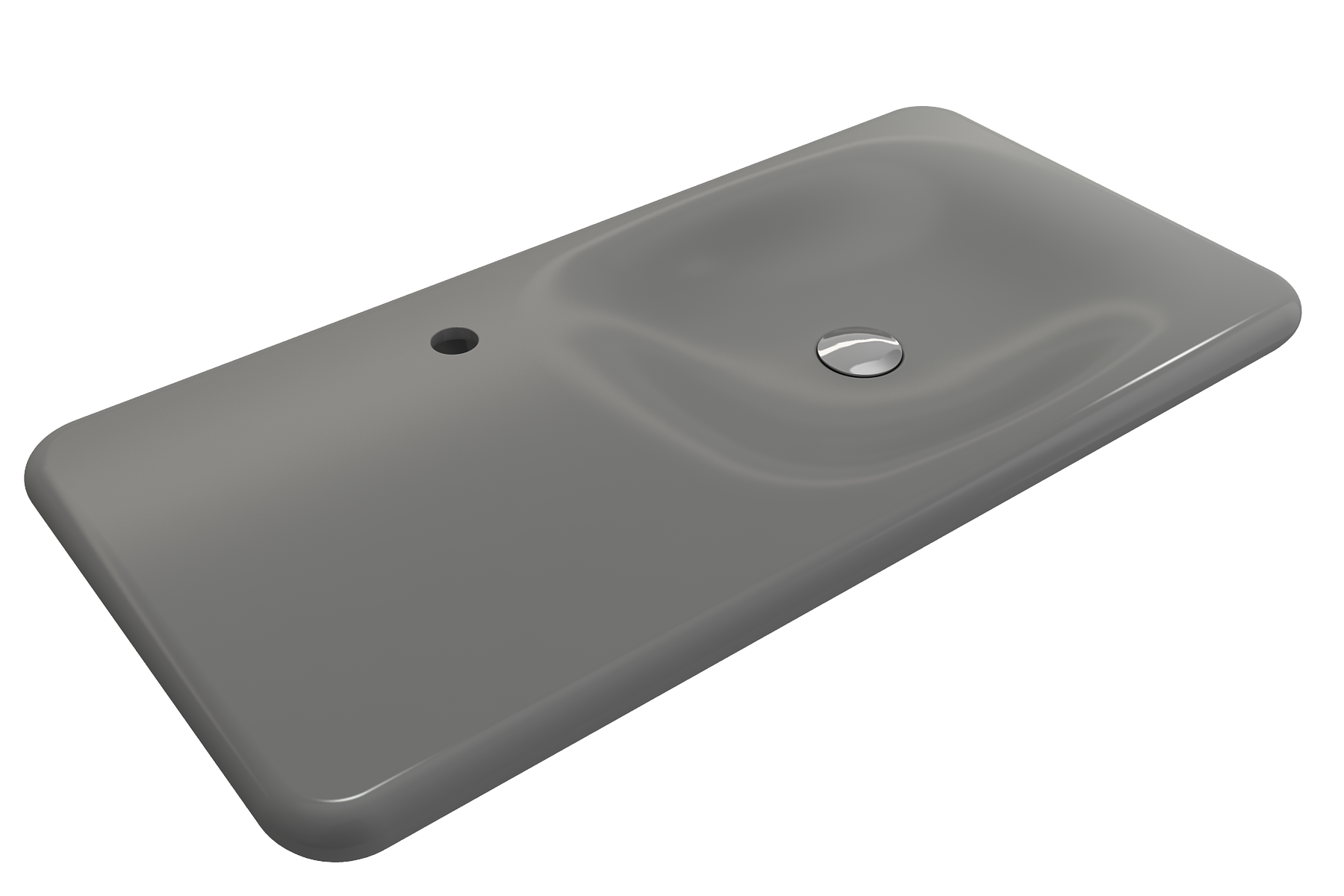 Alternate Image for BOCCHI Fenice 36" Rectangle Wallmount Fireclay Bathroom Sink, Matte Gray, Single Faucet Hole, 1490-006-0126