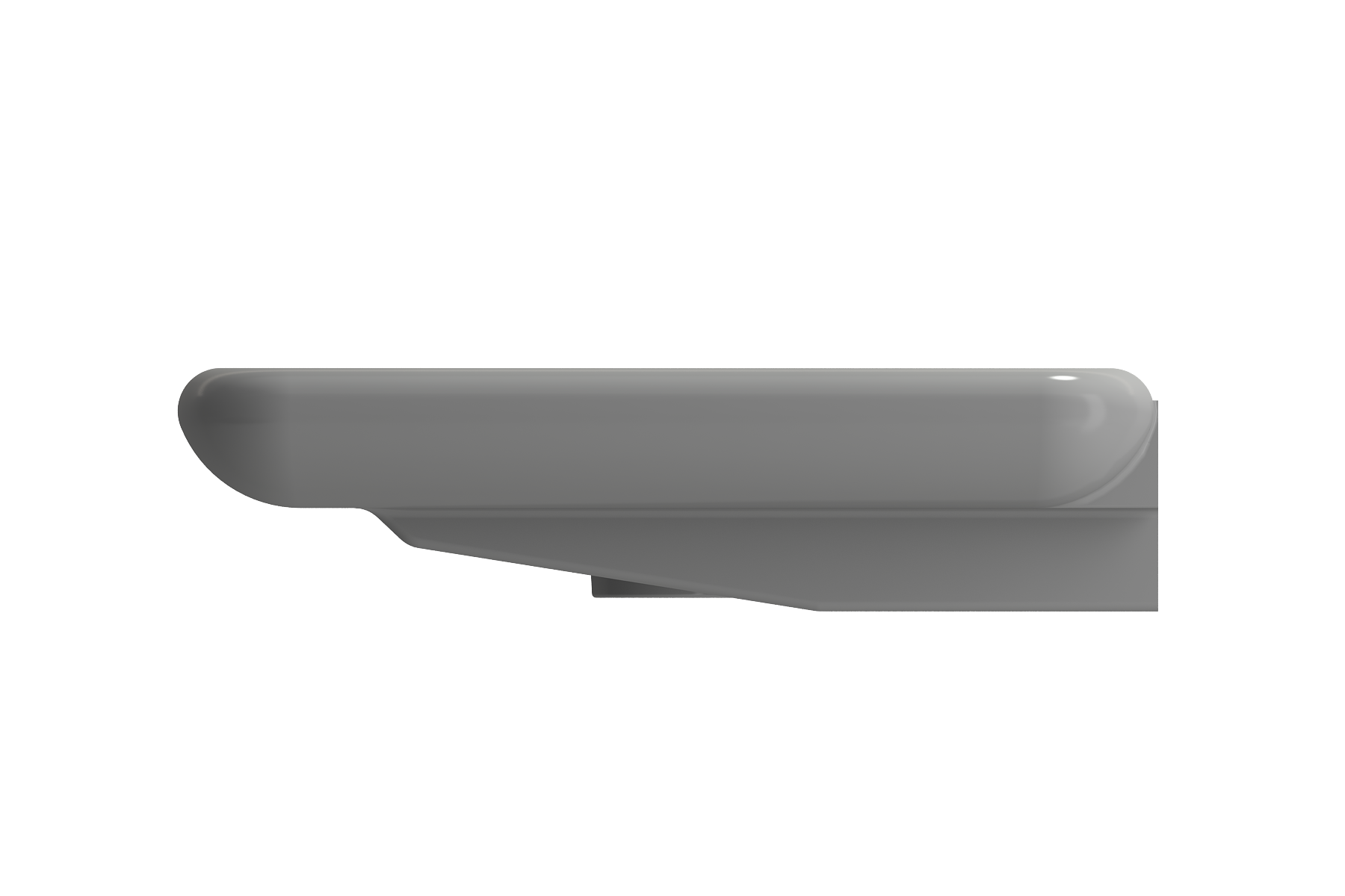 Alternate Image for BOCCHI Fenice 36" Rectangle Wallmount Fireclay Bathroom Sink, Matte Gray, Single Faucet Hole, 1490-006-0126