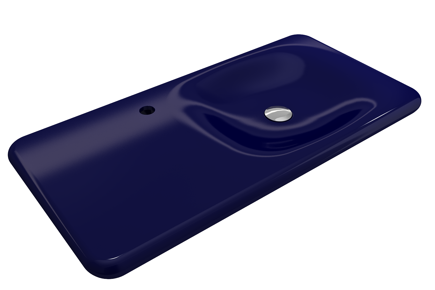 Alternate Image for BOCCHI Fenice 36" Rectangle Wallmount Fireclay Bathroom Sink, Sapphire Blue, Single Faucet Hole, 1490-010-0126