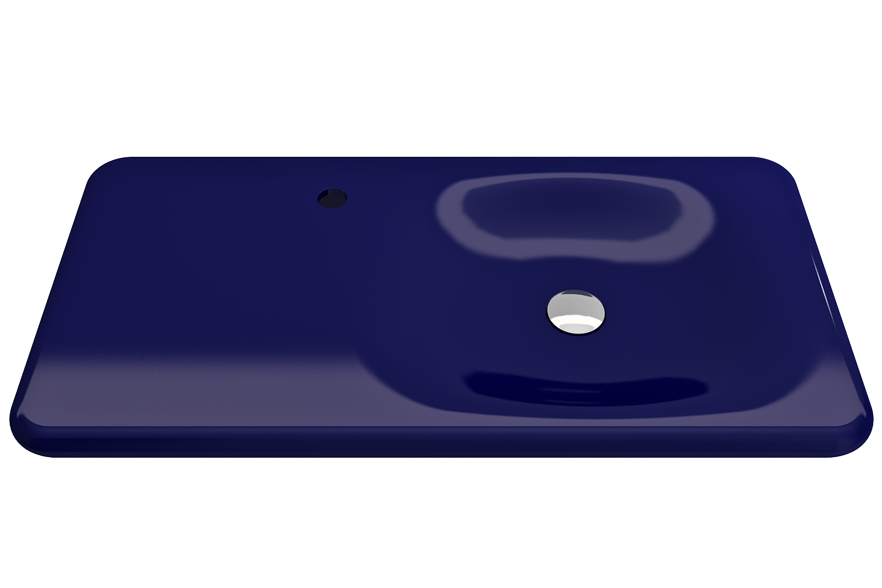 Alternate Image for BOCCHI Fenice 36" Rectangle Wallmount Fireclay Bathroom Sink, Sapphire Blue, Single Faucet Hole, 1490-010-0126