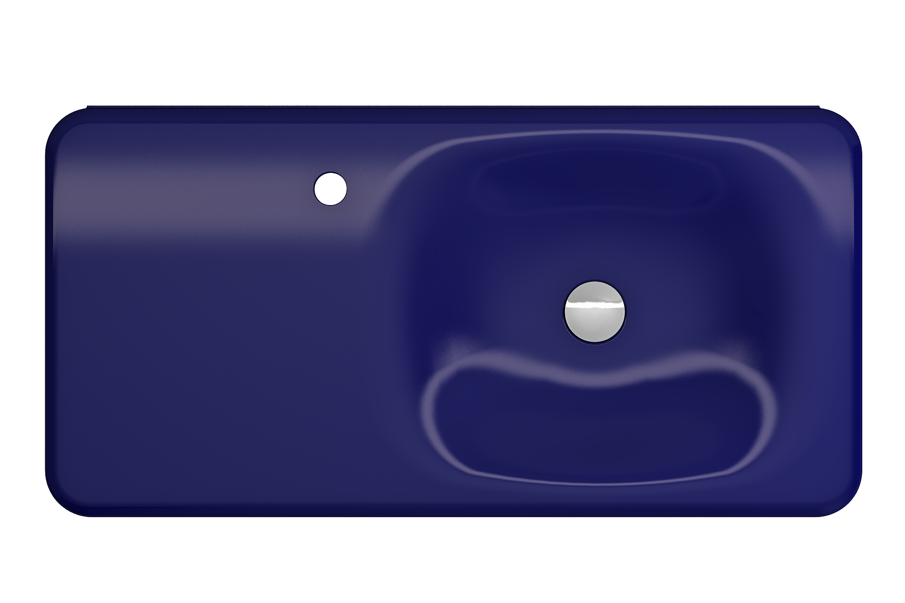 Alternate Image for BOCCHI Fenice 36" Rectangle Wallmount Fireclay Bathroom Sink, Sapphire Blue, Single Faucet Hole, 1490-010-0126