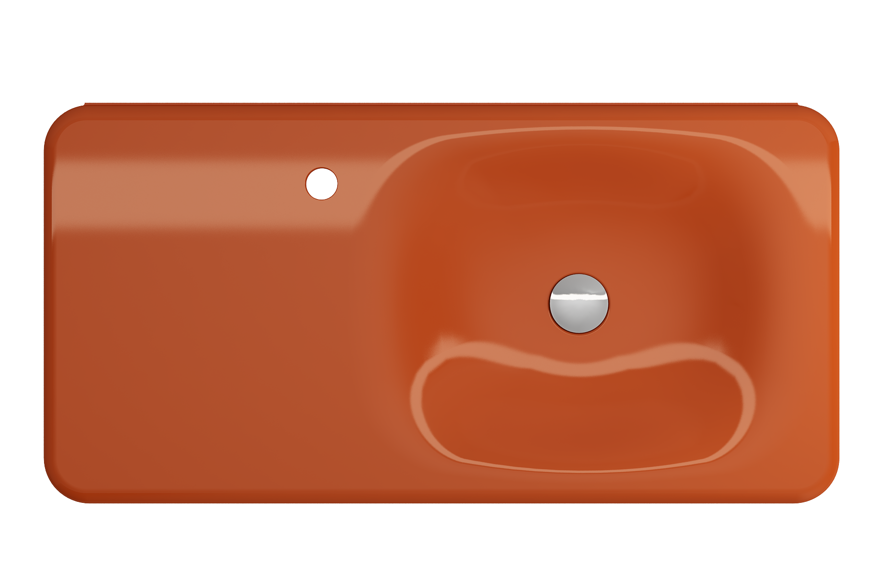 Alternate Image for BOCCHI Fenice 36" Rectangle Wallmount Fireclay Bathroom Sink, Orange, Single Faucet Hole, 1490-012-0126