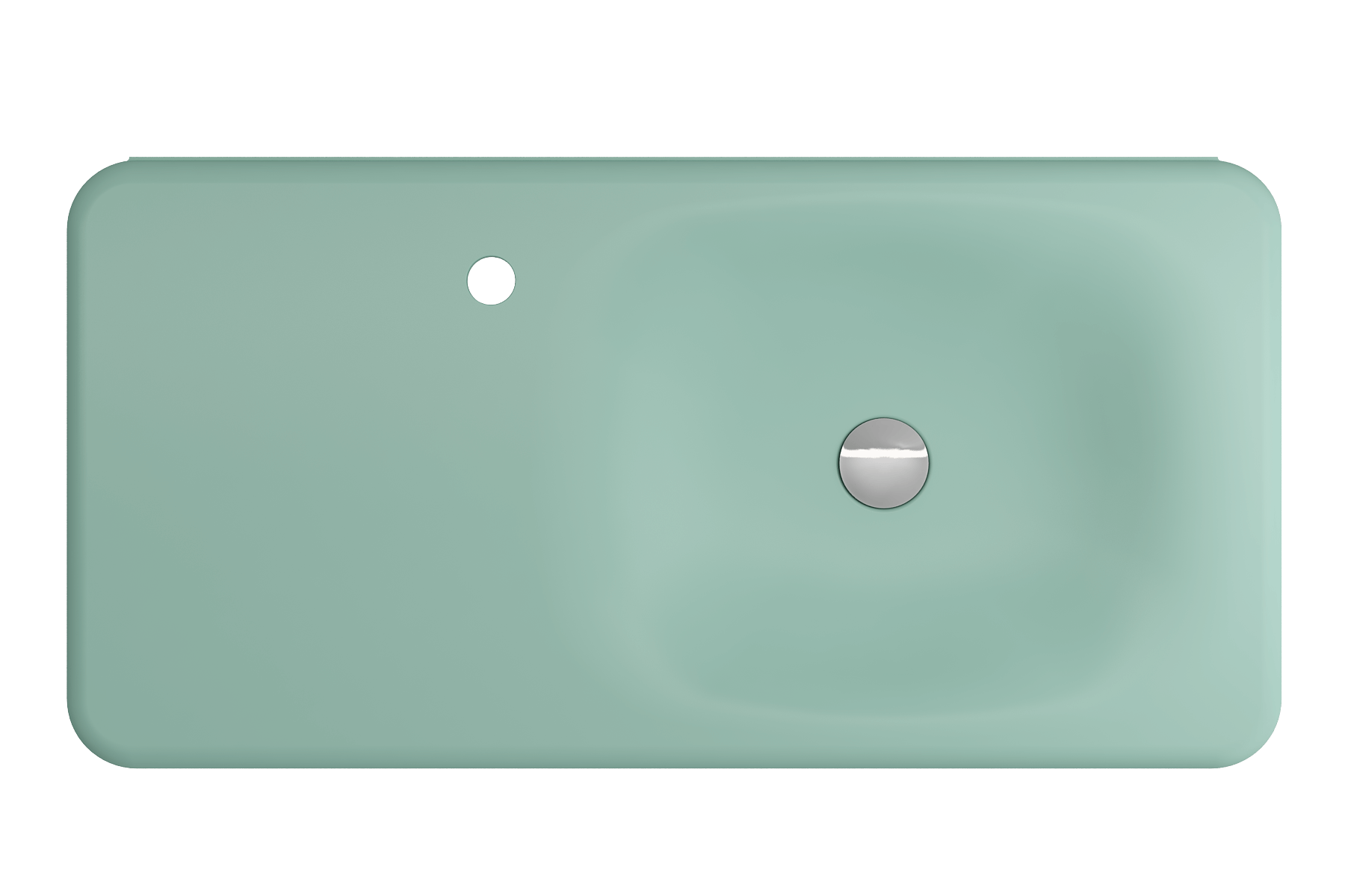 Alternate Image for BOCCHI Fenice 36" Rectangle Wallmount Fireclay Bathroom Sink, Matte Mint Green, Single Faucet Hole, 1490-033-0126