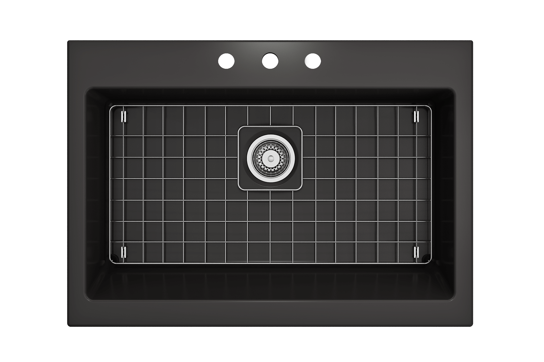 Alternate Image for BOCCHI Nuova 34" Fireclay Retrofit Drop-In Farmhouse Sink with Accessories, Matte Black, 1500-004-0127