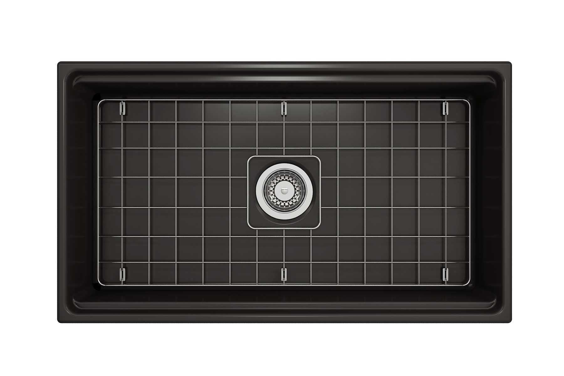 Alternate Image for BOCCHI Contempo 33" Fireclay Workstation Farmhouse Sink with Accessories, Matte Black, 1504-004-0120