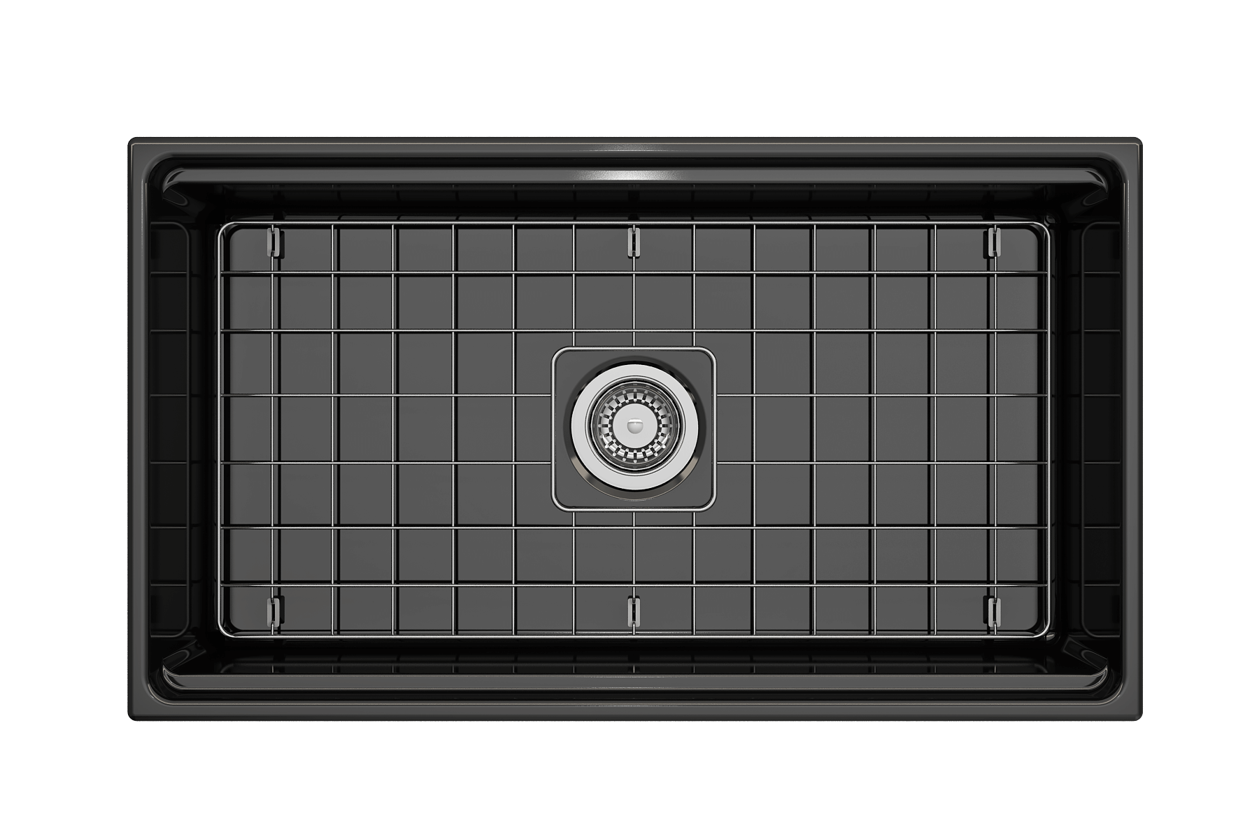 Alternate Image for BOCCHI Contempo 33" Fireclay Workstation Farmhouse Sink with Accessories, Black, 1504-005-0120