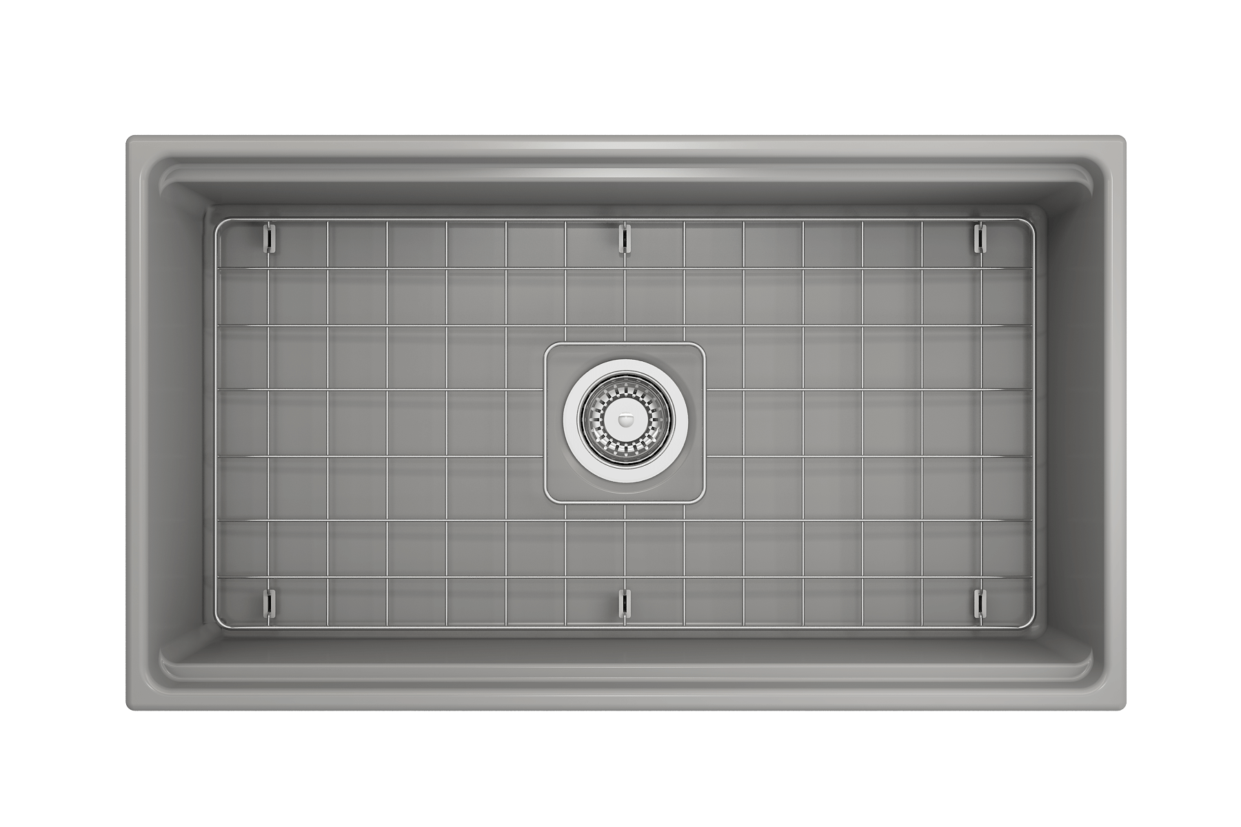 Alternate Image for BOCCHI Contempo 33" Fireclay Workstation Farmhouse Sink with Accessories, Matte Gray, 1504-006-0120
