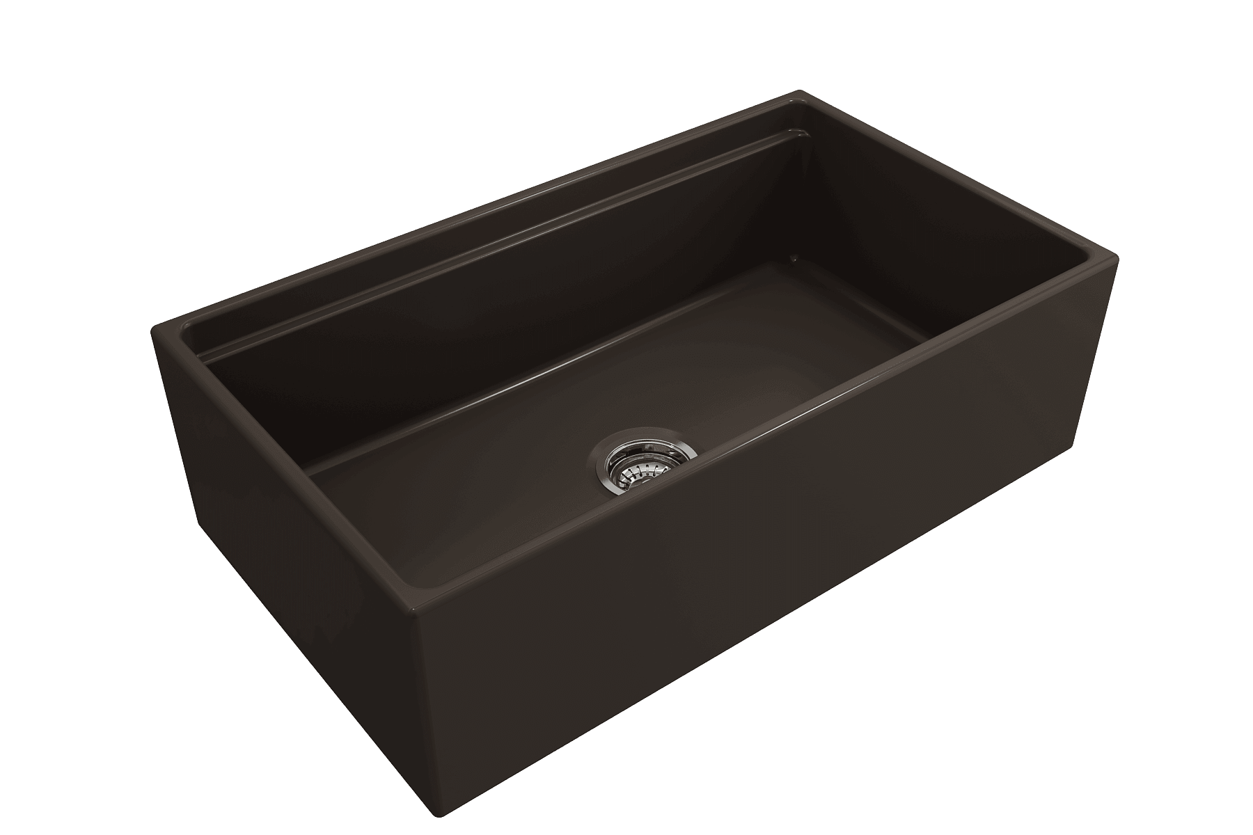 Alternate Image for BOCCHI Contempo 33" Fireclay Workstation Farmhouse Sink with Accessories, Matte Brown, 1504-025-0120