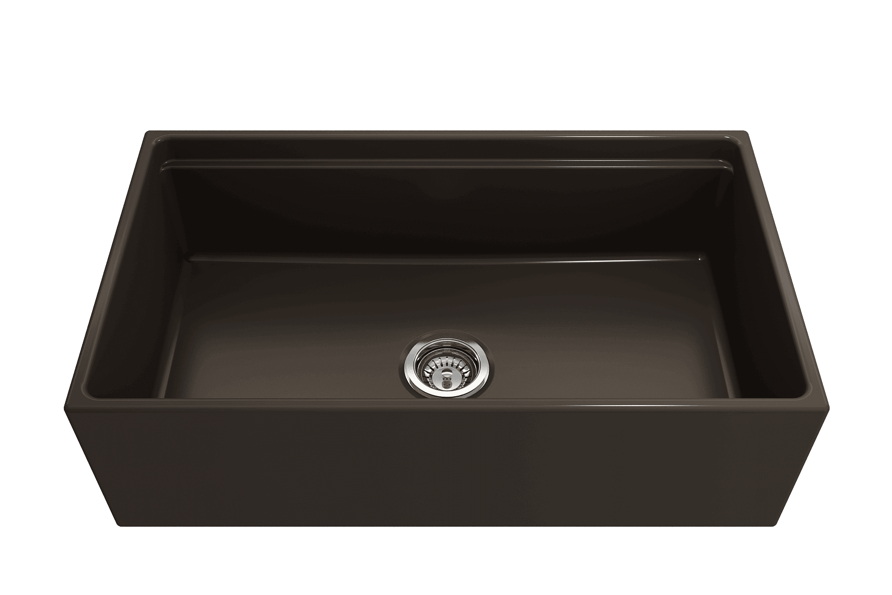 Alternate Image for BOCCHI Contempo 33" Fireclay Workstation Farmhouse Sink with Accessories, Matte Brown, 1504-025-0120