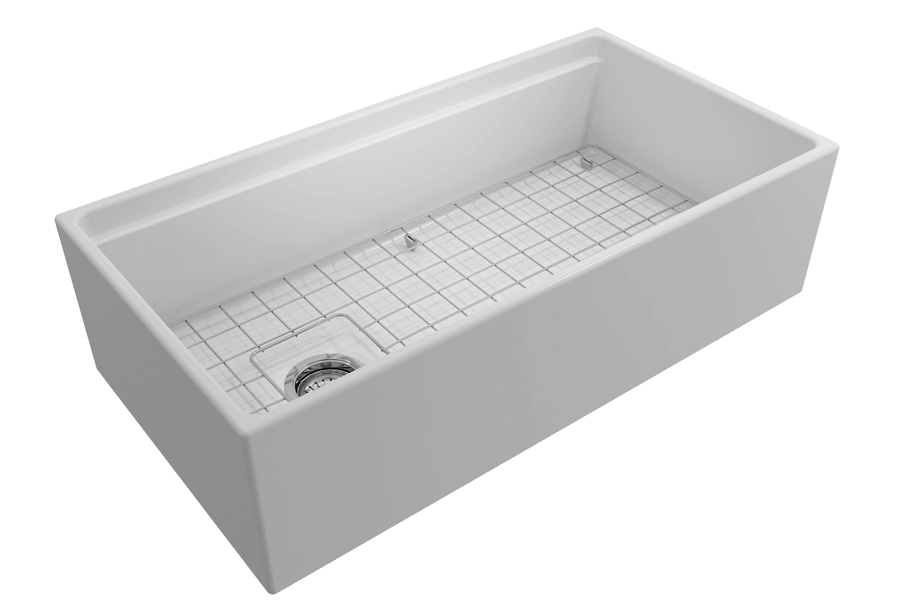 Alternate Image for BOCCHI Contempo 36" Fireclay Workstation Farmhouse Sink with Accessories, Matte White, 1505-002-0120