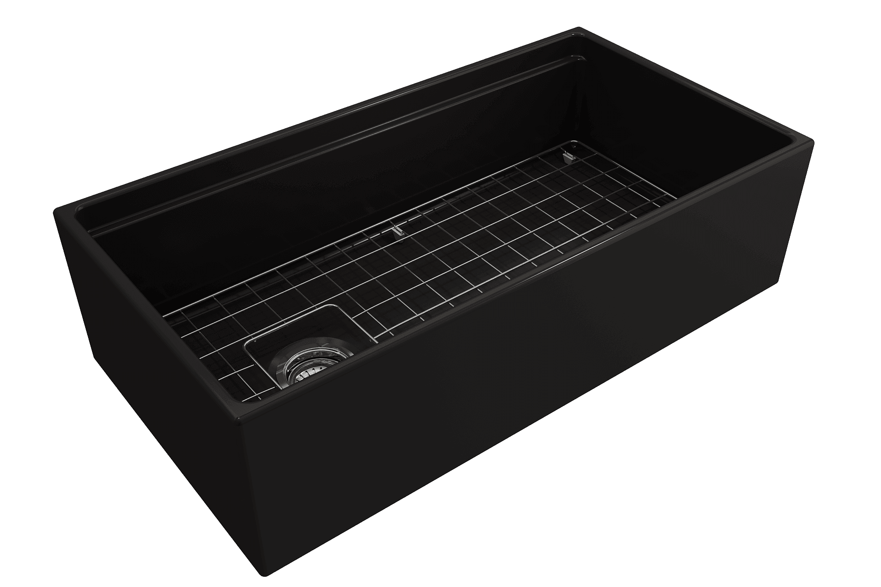 Alternate Image for BOCCHI Contempo 36" Fireclay Workstation Farmhouse Sink with Accessories, Matte Black, 1505-004-0120