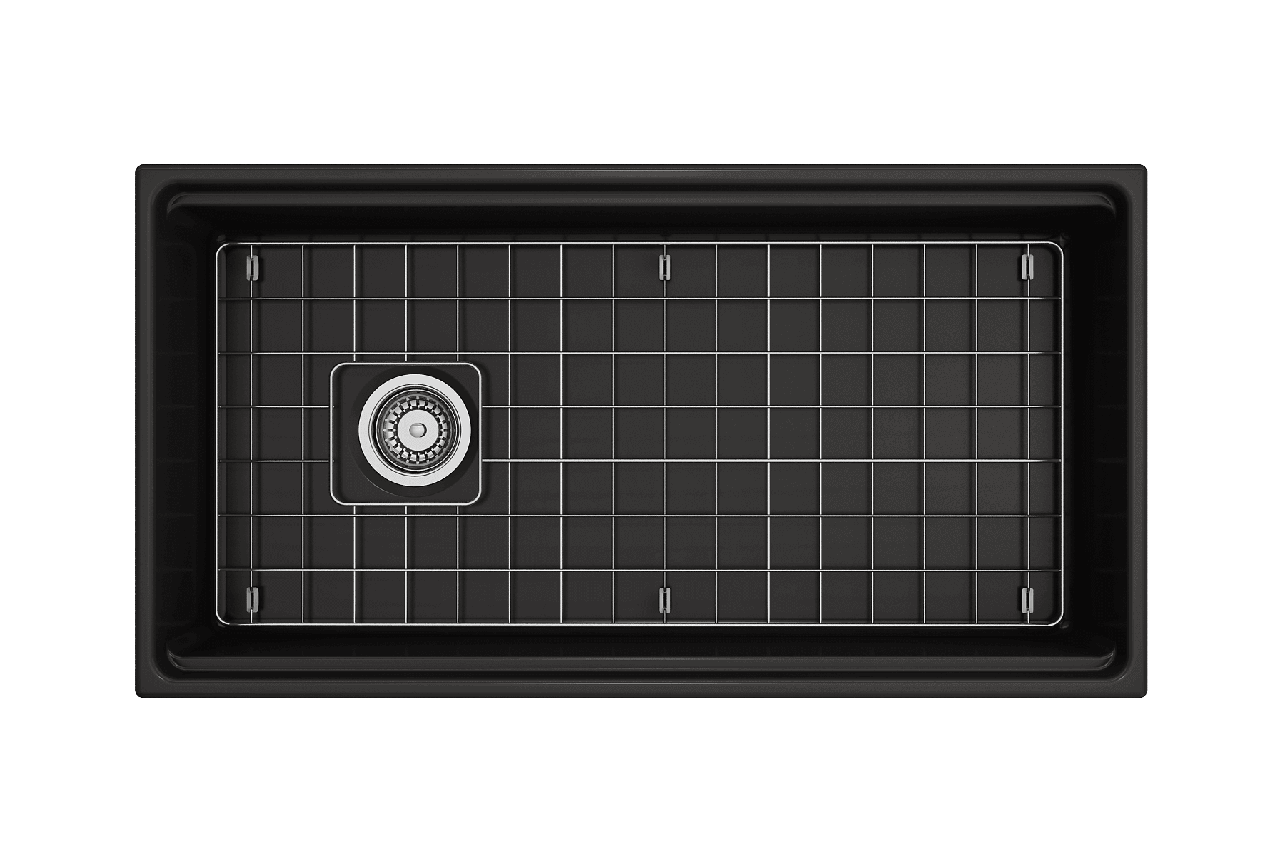 Alternate Image for BOCCHI Contempo 36" Fireclay Workstation Farmhouse Sink with Accessories, Matte Black, 1505-004-0120