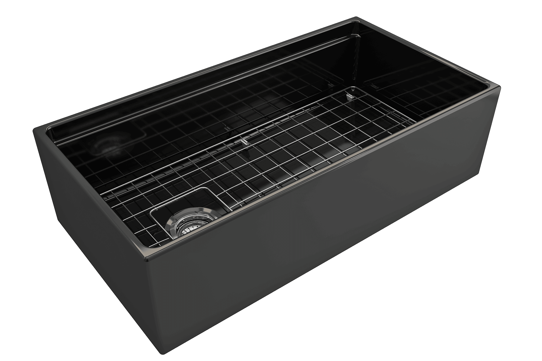 Alternate Image for BOCCHI Contempo 36" Fireclay Workstation Farmhouse Sink with Accessories, Black, 1505-005-0120