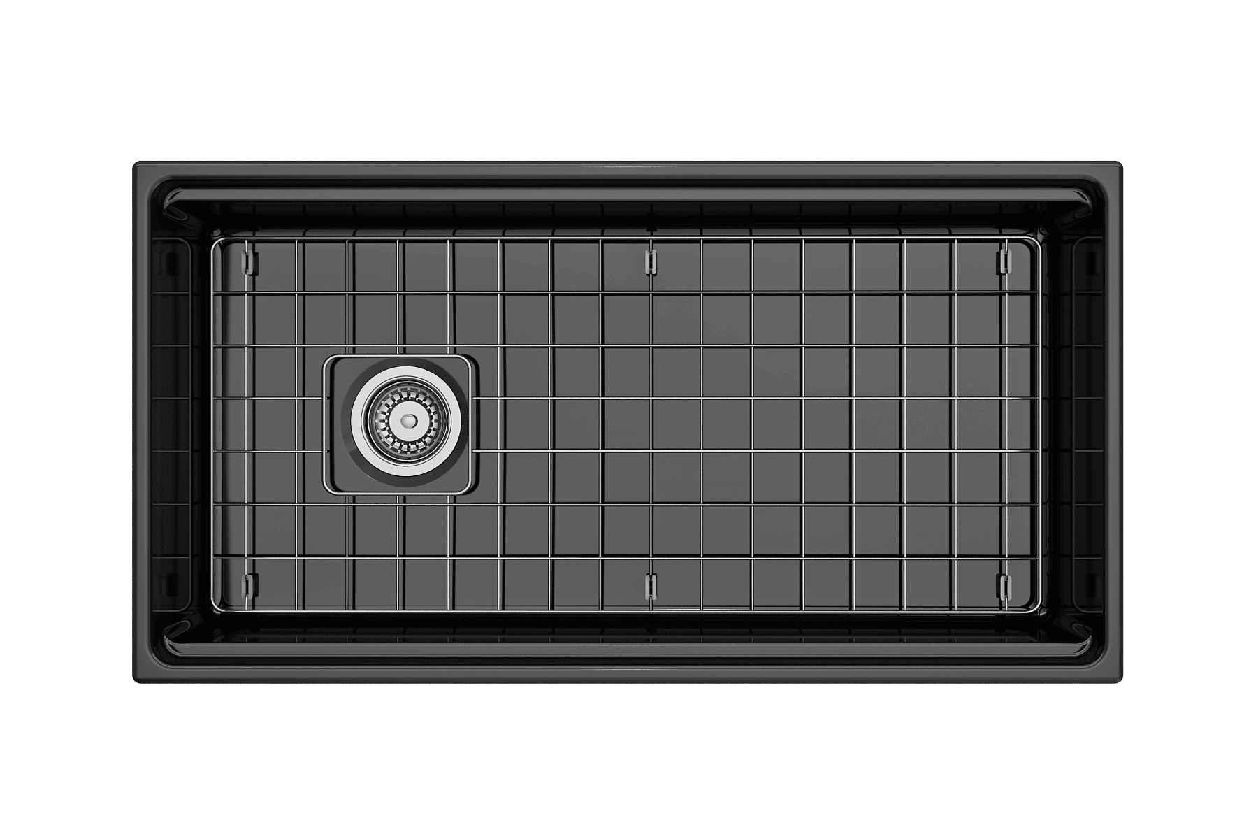 Alternate Image for BOCCHI Contempo 36" Fireclay Workstation Farmhouse Sink with Accessories, Black, 1505-005-0120