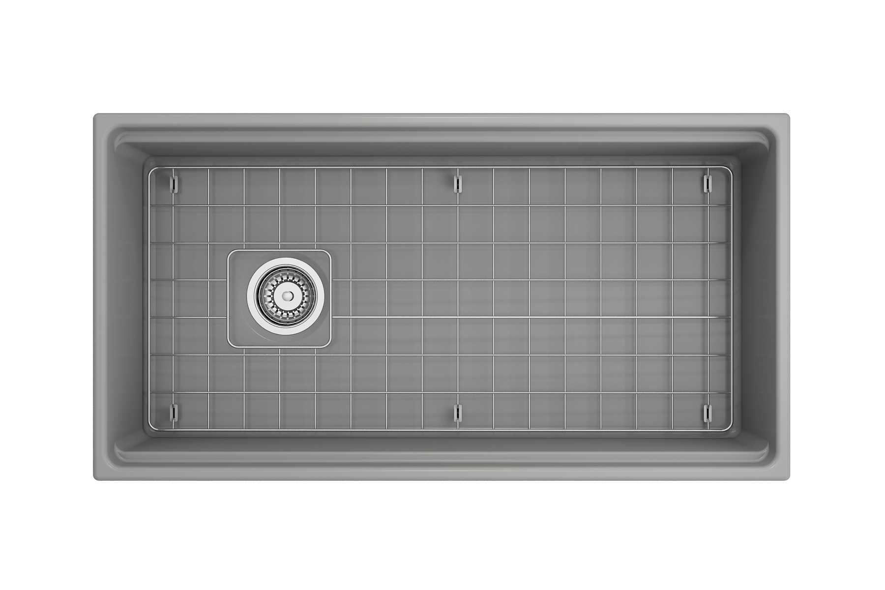 Alternate Image for BOCCHI Contempo 36" Fireclay Workstation Farmhouse Sink with Accessories, Matte Gray, 1505-006-0120