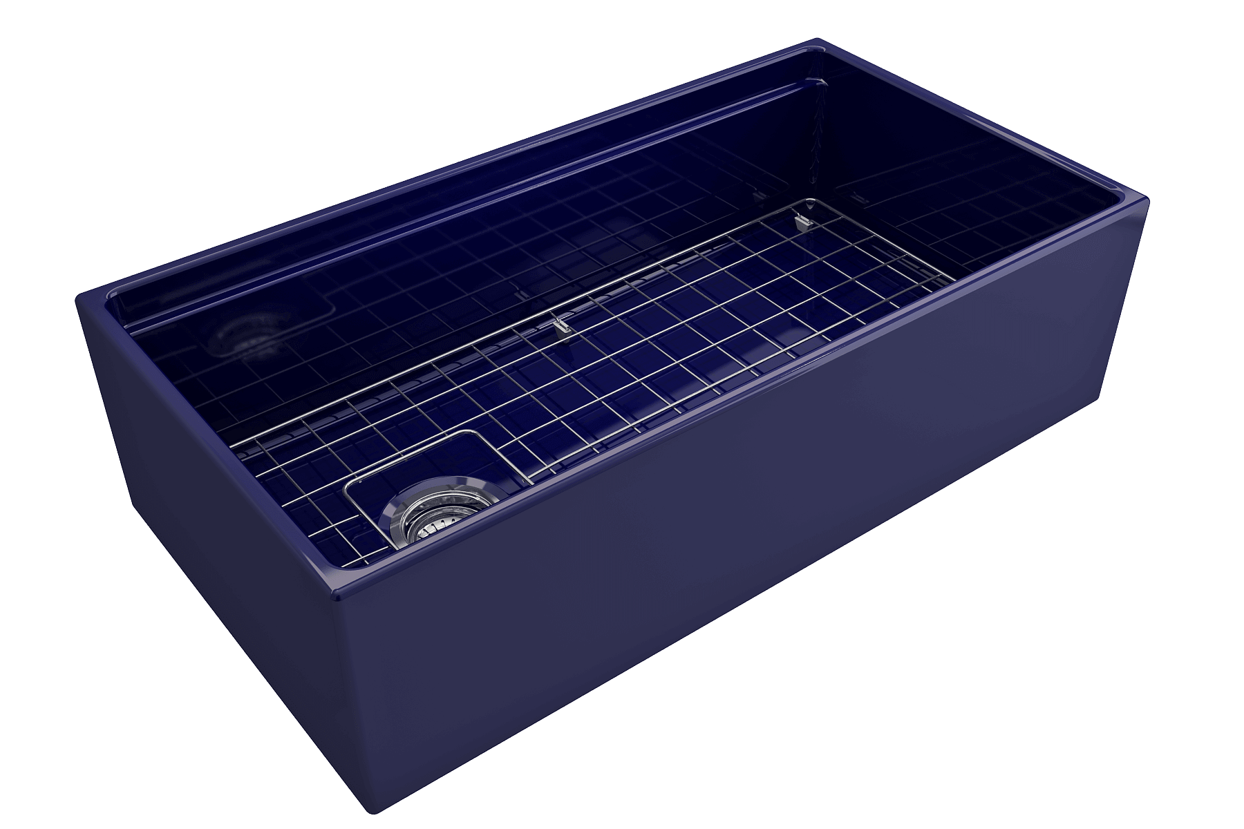 Alternate Image for BOCCHI Contempo 36" Fireclay Workstation Farmhouse Sink with Accessories, Sapphire Blue, 1505-010-0120