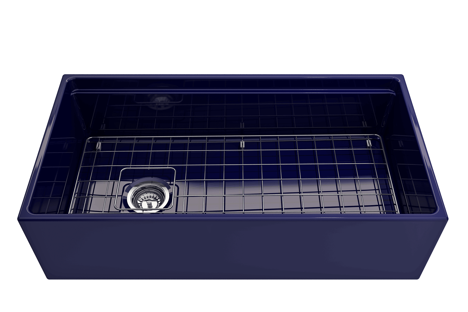 Alternate Image for BOCCHI Contempo 36" Fireclay Workstation Farmhouse Sink with Accessories, Sapphire Blue, 1505-010-0120