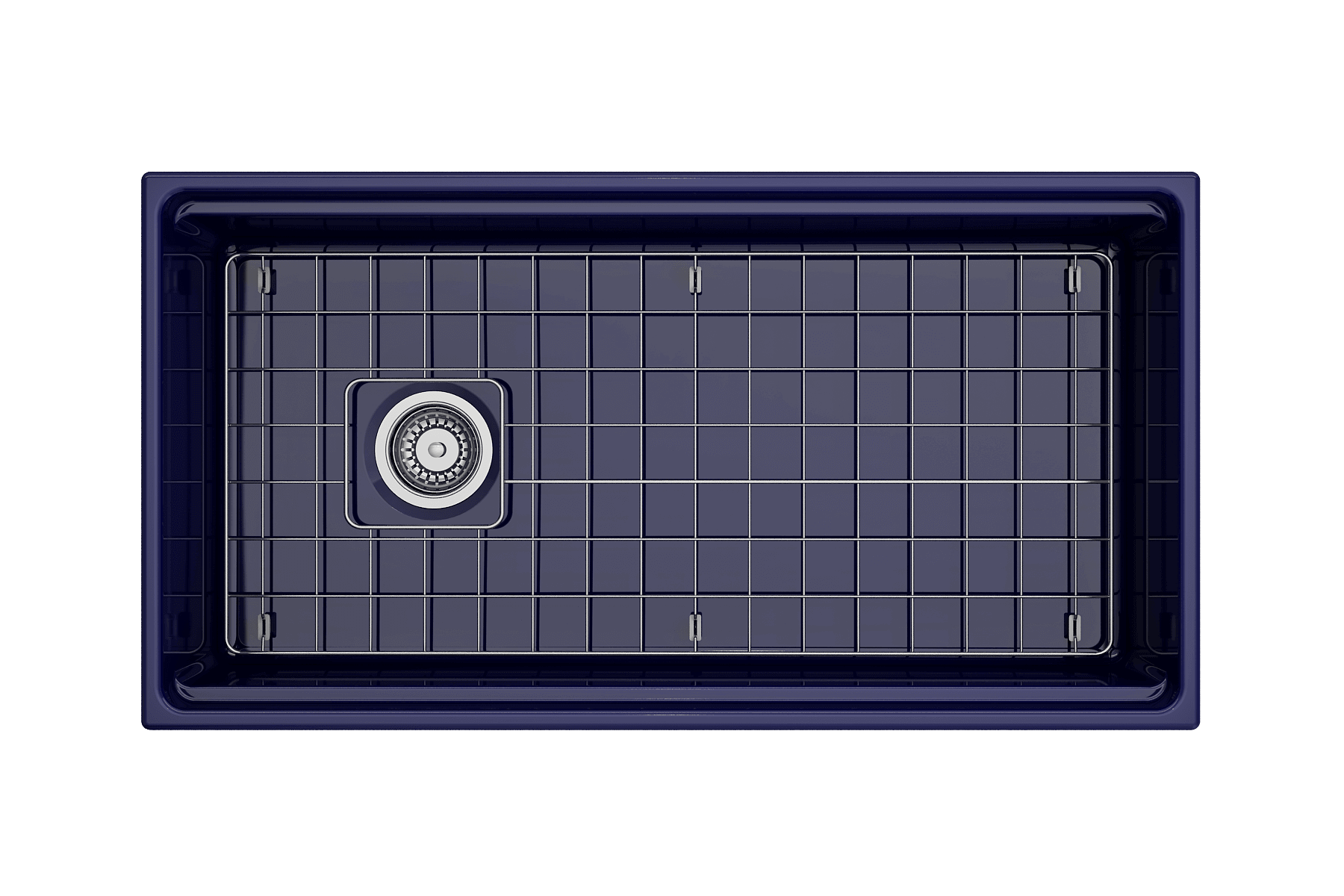 Alternate Image for BOCCHI Contempo 36" Fireclay Workstation Farmhouse Sink with Accessories, Sapphire Blue, 1505-010-0120