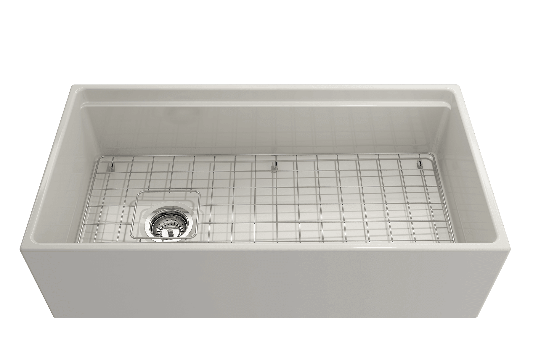 Alternate Image for BOCCHI Contempo 36" Fireclay Workstation Farmhouse Sink with Accessories, Biscuit, 1505-014-0120