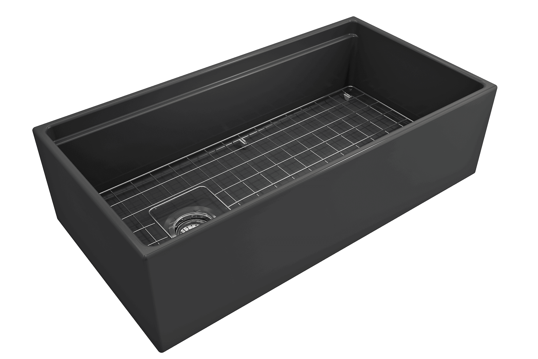 Alternate Image for BOCCHI Contempo 36" Fireclay Workstation Farmhouse Sink with Accessories, Matte Dark Gray, 1505-020-0120