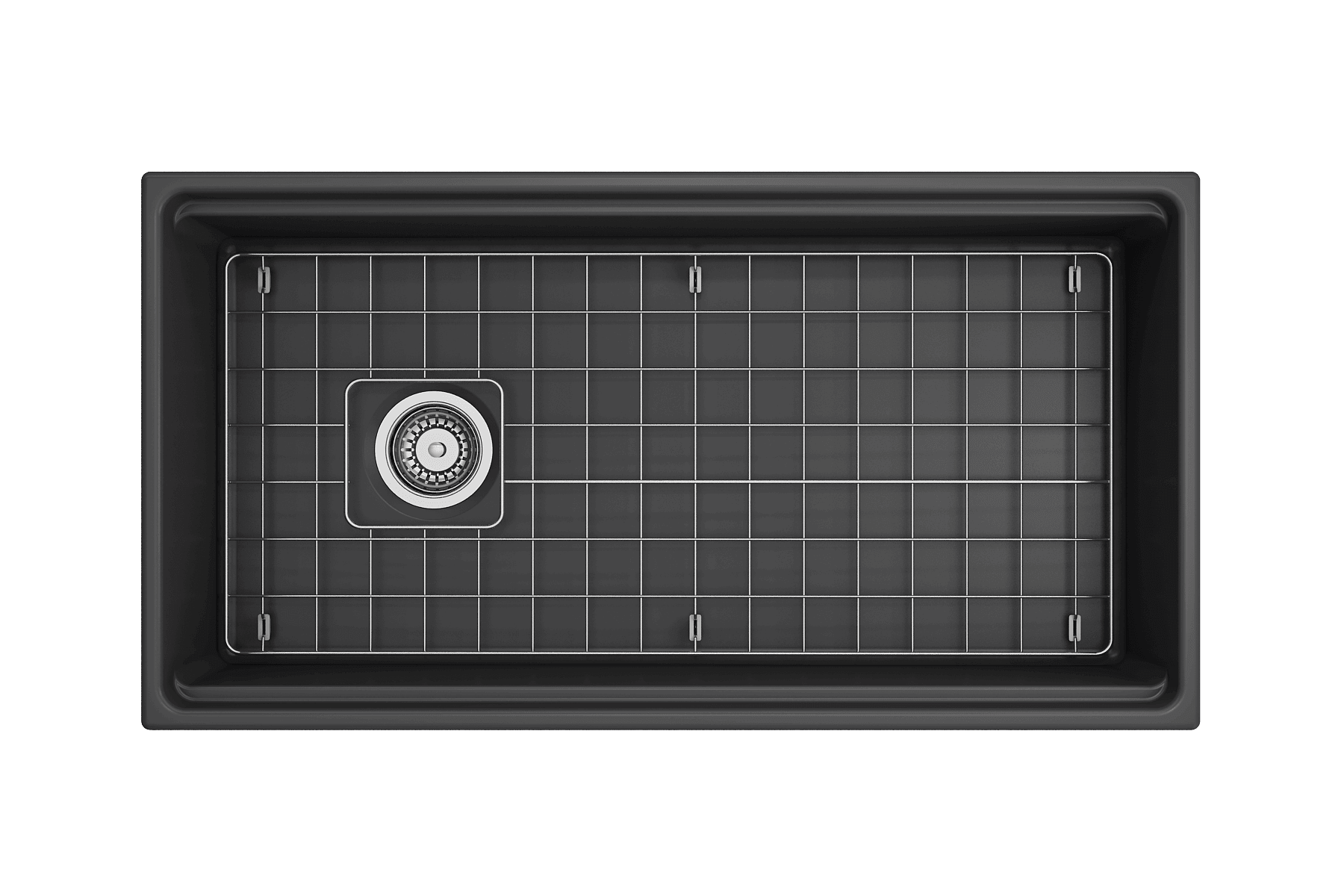 Alternate Image for BOCCHI Contempo 36" Fireclay Workstation Farmhouse Sink with Accessories, Matte Dark Gray, 1505-020-0120