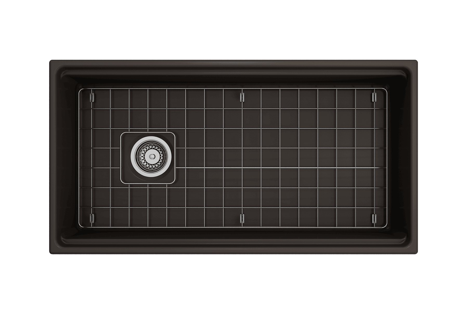 Alternate Image for BOCCHI Contempo 36" Fireclay Workstation Farmhouse Sink with Accessories, Matte Brown, 1505-025-0120