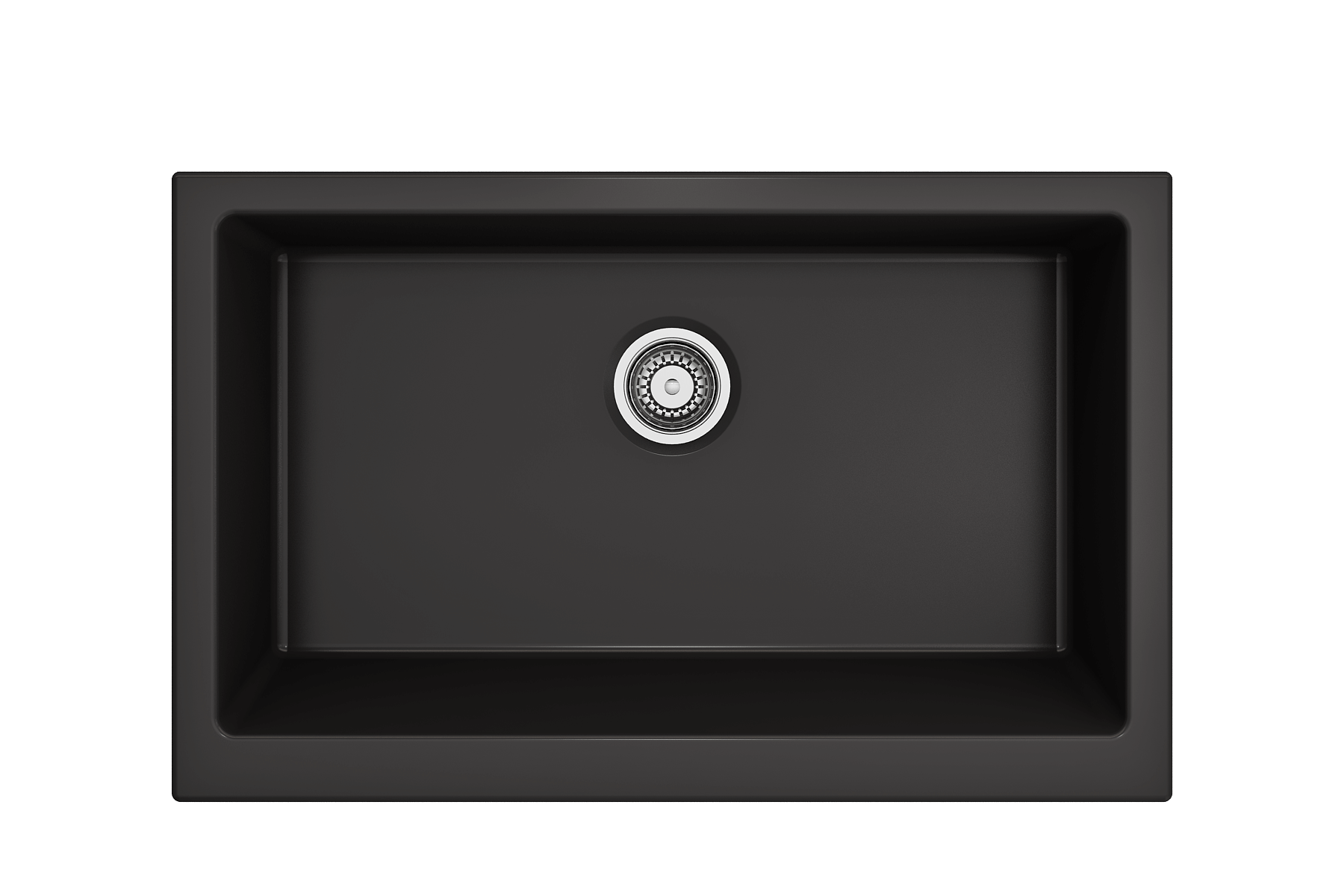 BOCCHI Nuova 34" Fireclay Retrofit Farmhouse Sink with Accessories, Matte Black, 1551-004-0120