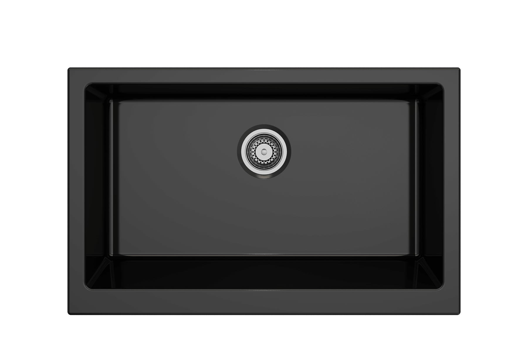 BOCCHI Nuova 34" Fireclay Retrofit Farmhouse Sink with Accessories, Black, 1551-005-0120