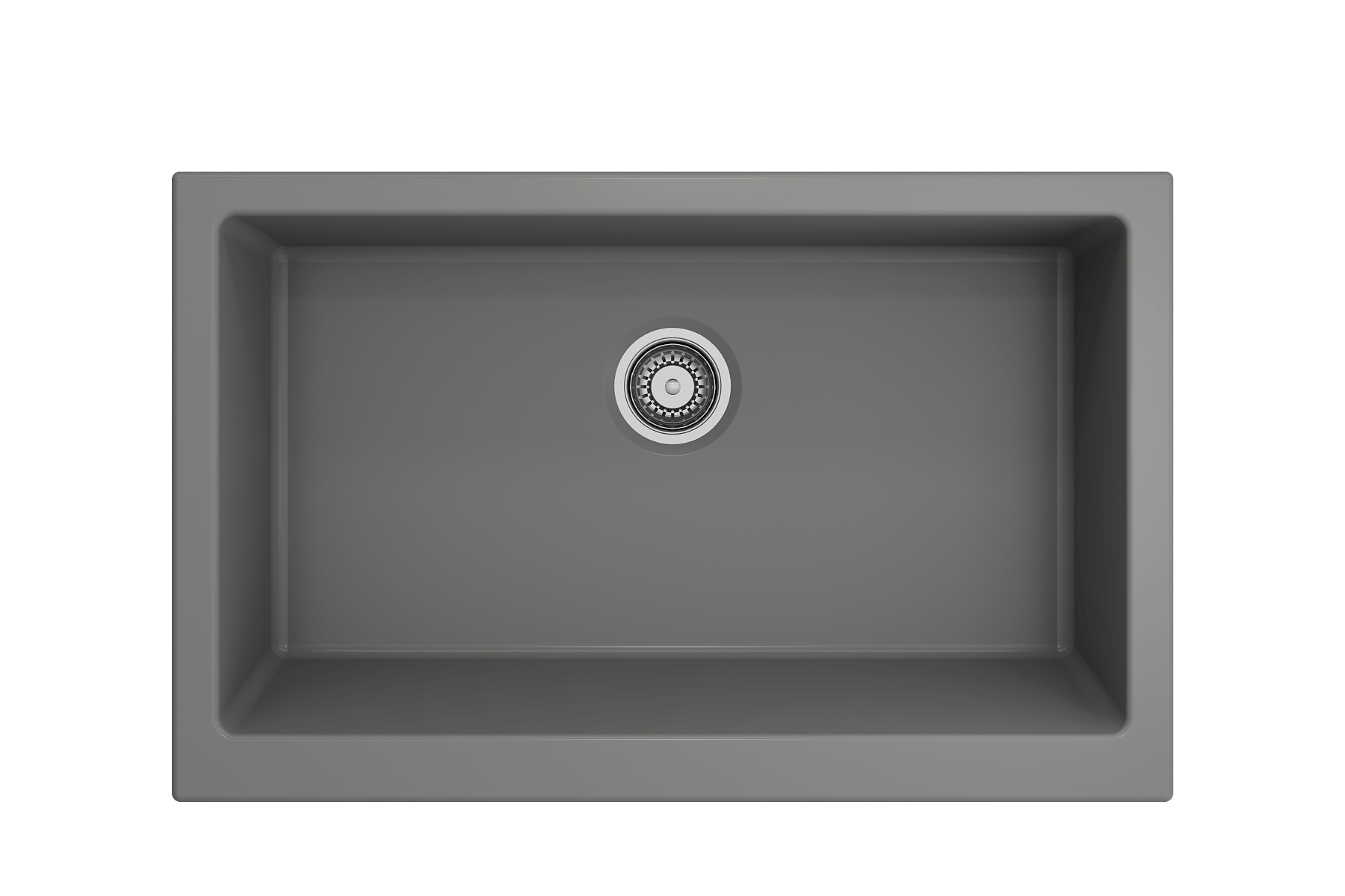 BOCCHI Nuova 34" Fireclay Retrofit Farmhouse Sink with Accessories, Matte Gray, 1551-006-0120