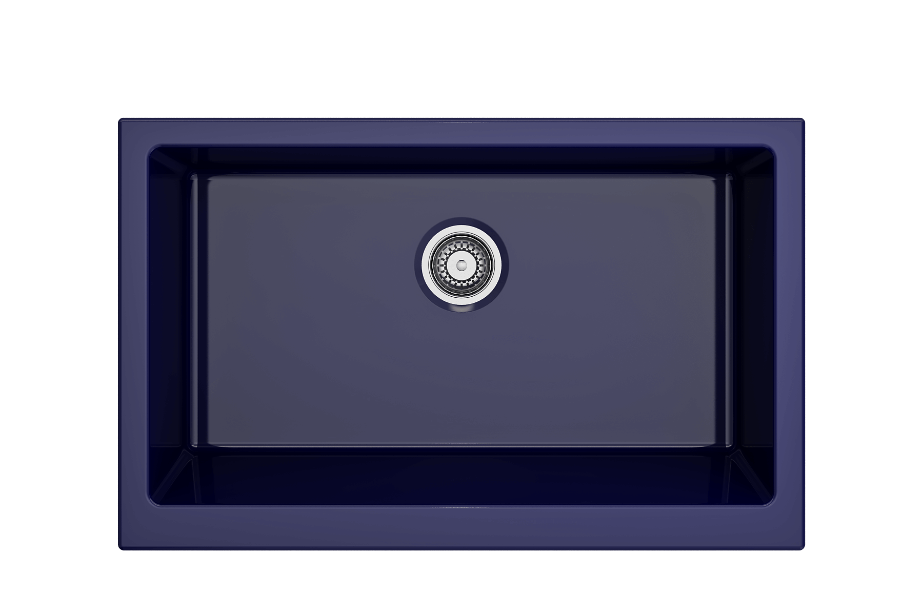 BOCCHI Nuova 34" Fireclay Retrofit Farmhouse Sink with Accessories, Sapphire Blue, 1551-010-0120