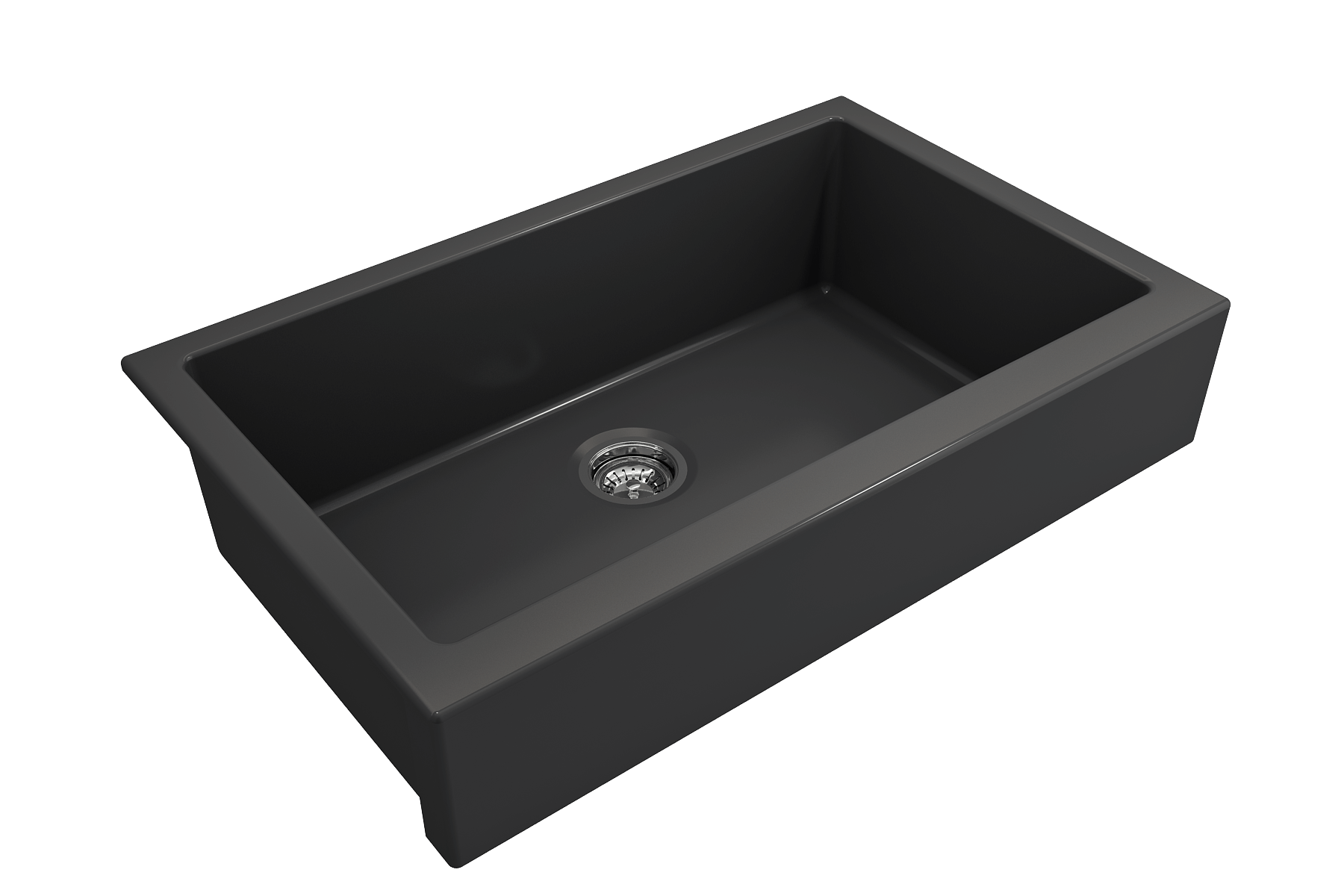 Alternate Image for BOCCHI Nuova 34" Fireclay Retrofit Farmhouse Sink with Accessories, Matte Dark Gray, 1551-020-0120