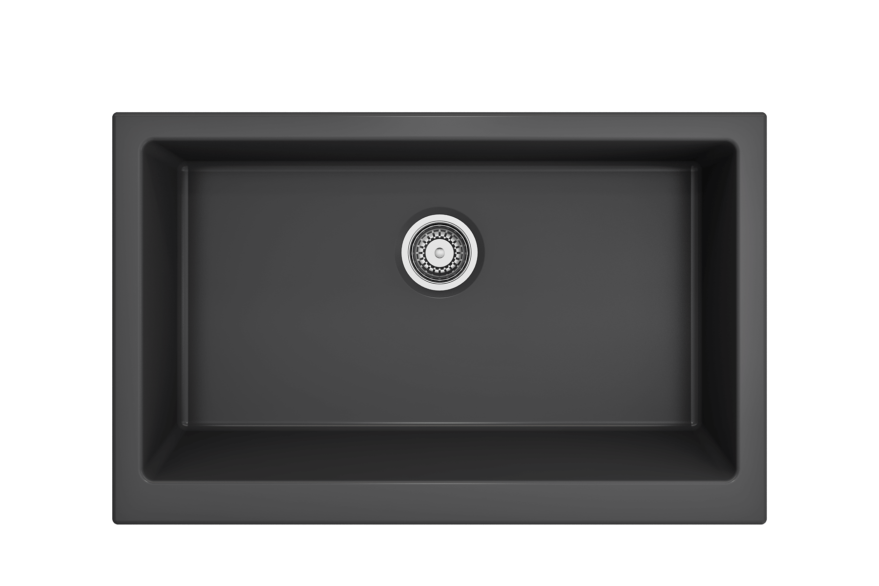 BOCCHI Nuova 34" Fireclay Retrofit Farmhouse Sink with Accessories, Matte Dark Gray, 1551-020-0120