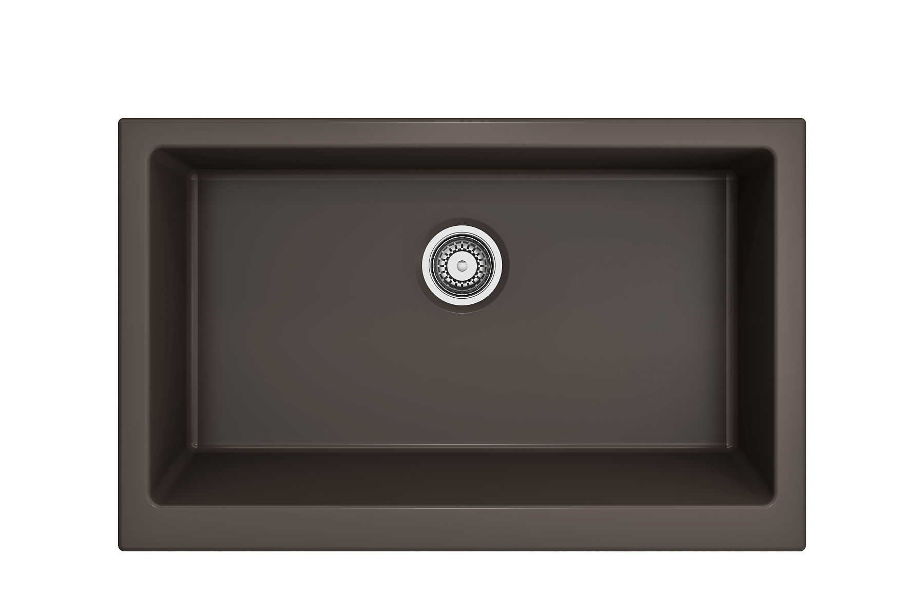 BOCCHI Nuova 34" Fireclay Retrofit Farmhouse Sink with Accessories, Matte Brown, 1551-025-0120