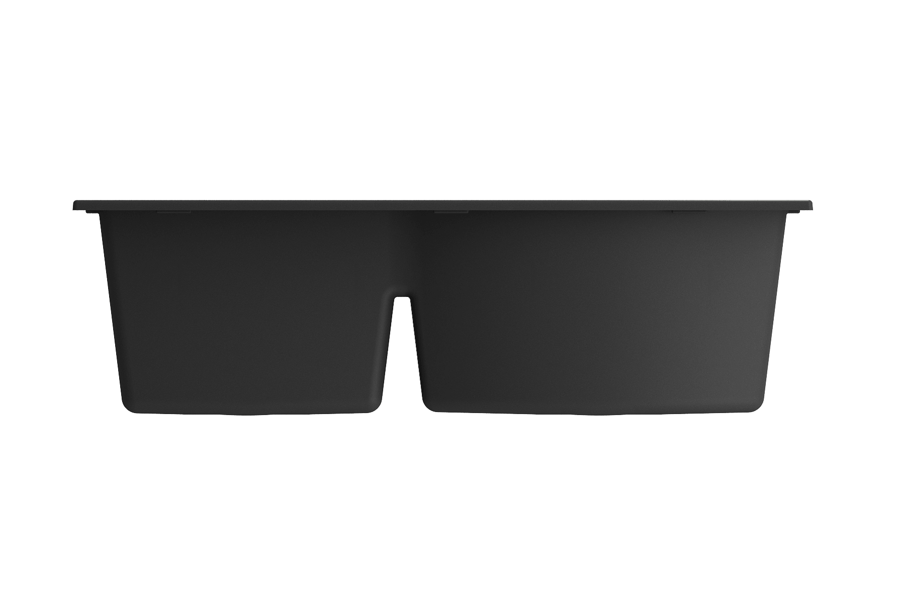 Alternate Image for BOCCHI Campino Duo 33" Dual Mount Composite Granite Kitchen Sink, 60/40 Double Bowl, Matte Black, 1602-504-0126