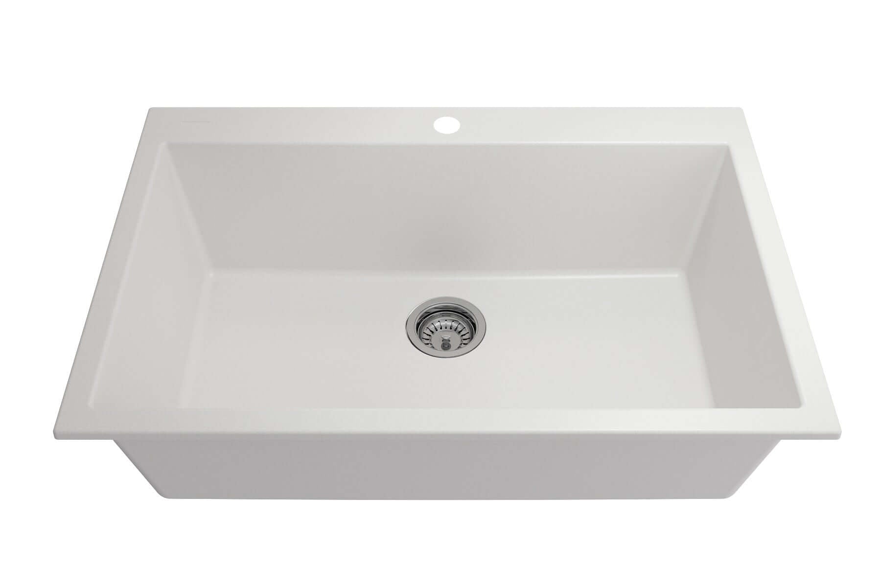 Alternate Image for BOCCHI Campino Uno 33" Dual Mount Granite Kitchen Sink Kit with Accessories, Milk White, 1604-507-0126