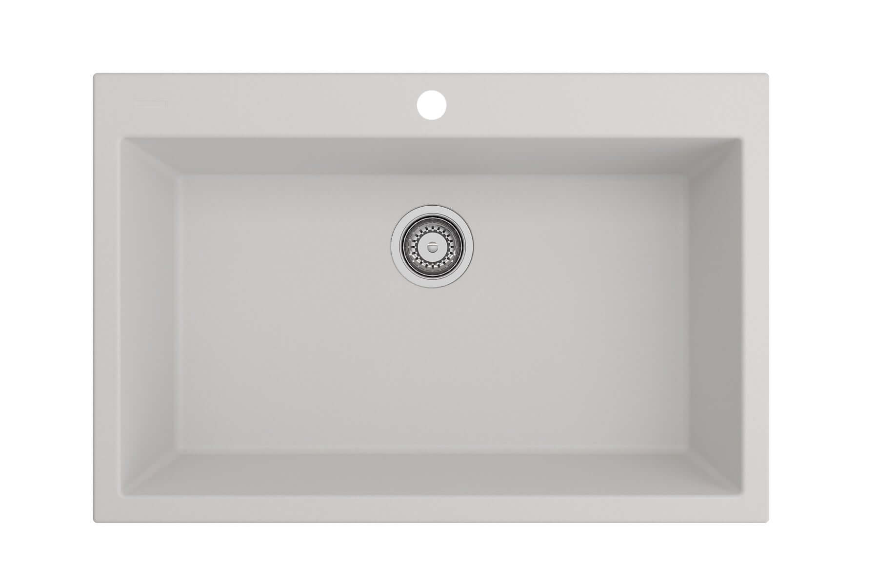 Alternate Image for BOCCHI Campino Uno 33" Dual Mount Granite Kitchen Sink Kit with Accessories, Milk White, 1604-507-0126