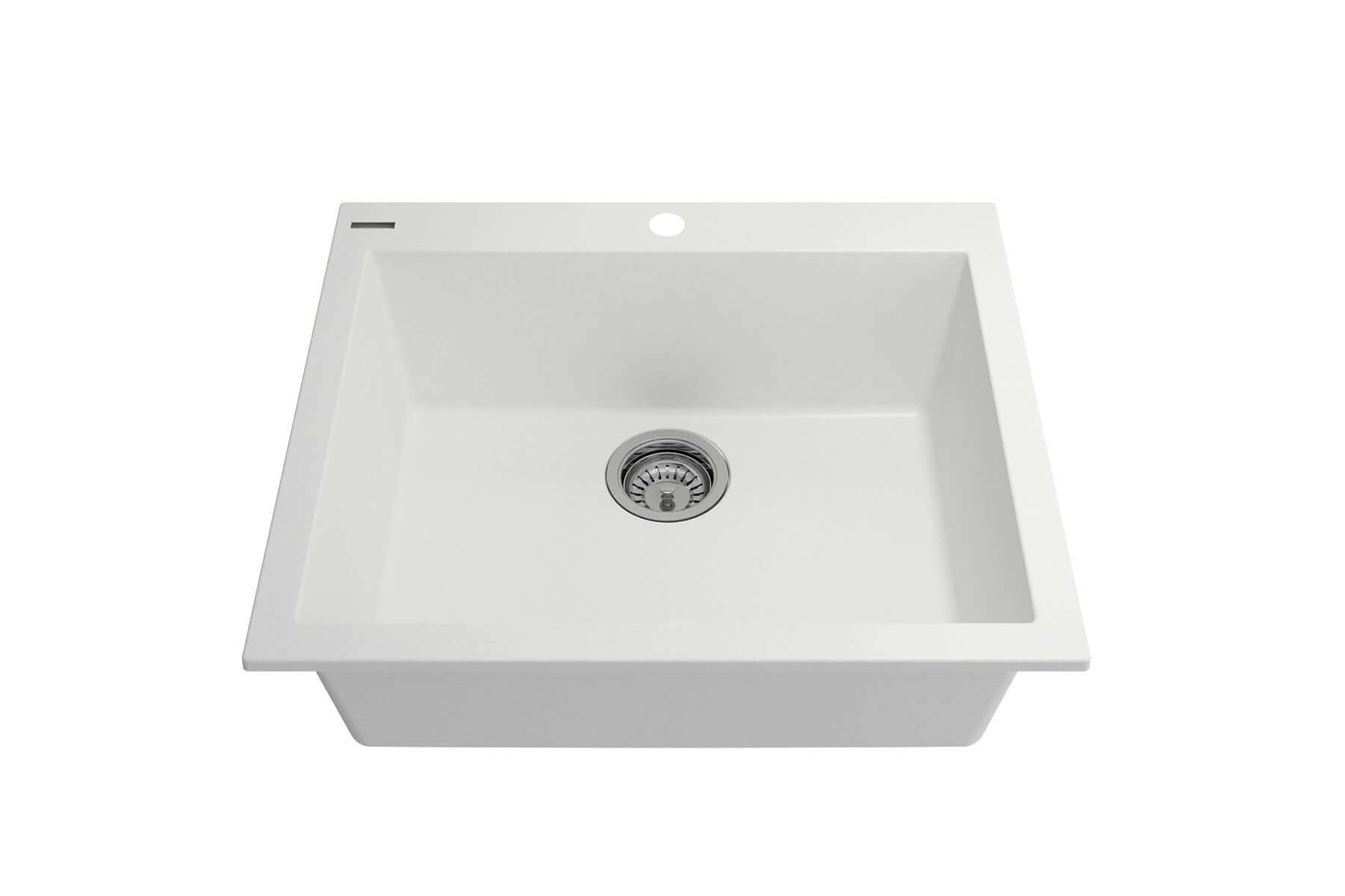 Alternate Image for BOCCHI Campino Uno 24" Dual Mount Granite Kitchen Sink Kit with Accessories, Milk White, 1606-507-0126