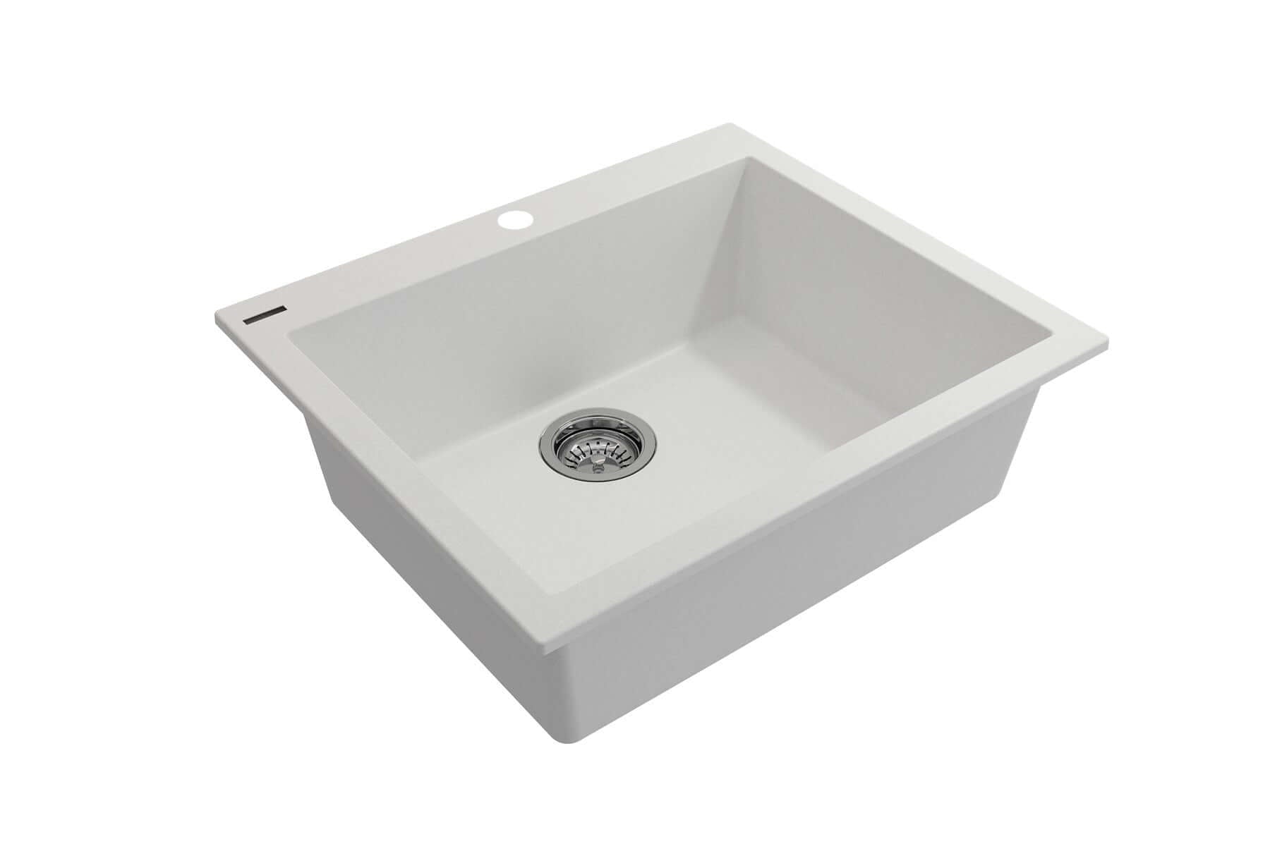 Alternate Image for BOCCHI Campino Uno 24" Dual Mount Granite Kitchen Sink Kit with Accessories, Milk White, 1606-507-0126